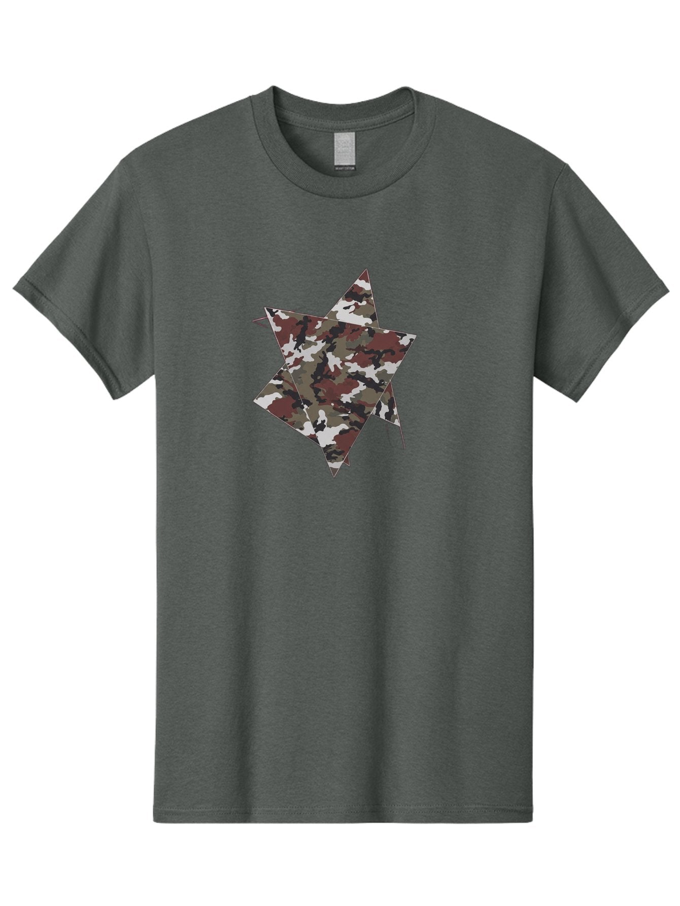 Camo-Star-Kite Men'S Graphic Tee, 100% Cotton, Comfortable Casual Summer Wear, Machine Washable, Camouflage Pattern, Star Shape, Abstract Design, Military Style, Digital Art, Modern Graphic, Camouflage Texture, Geometric Shape Bac774 9