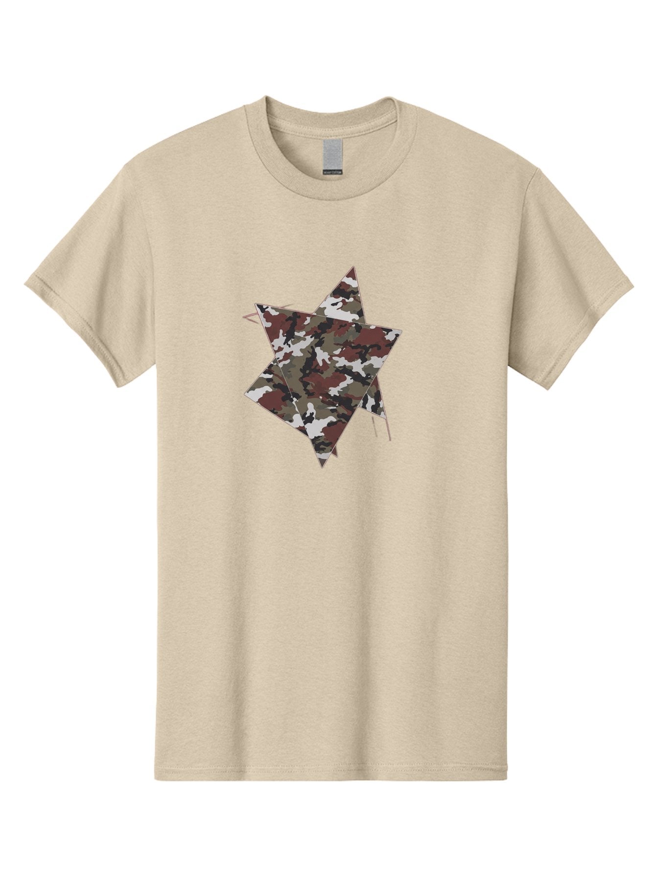 Camo-Star-Kite Men'S Graphic Tee, 100% Cotton, Comfortable Casual Summer Wear, Machine Washable, Camouflage Pattern, Star Shape, Abstract Design, Military Style, Digital Art, Modern Graphic, Camouflage Texture, Geometric Shape Bac774 14