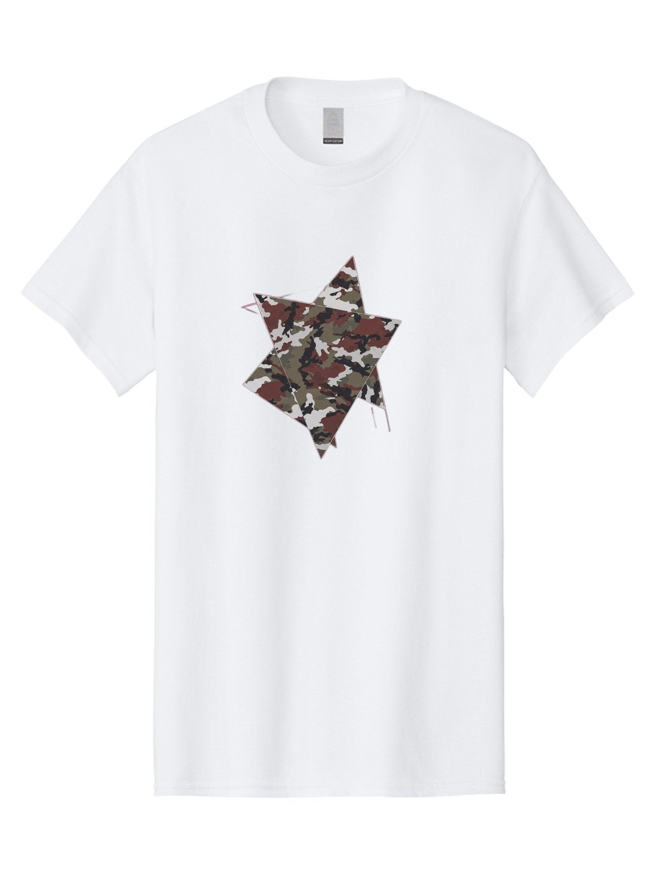 Camo-Star-Kite Men'S Graphic Tee, 100% Cotton, Comfortable Casual Summer Wear, Machine Washable, Camouflage Pattern, Star Shape, Abstract Design, Military Style, Digital Art, Modern Graphic, Camouflage Texture, Geometric Shape Bac774 12