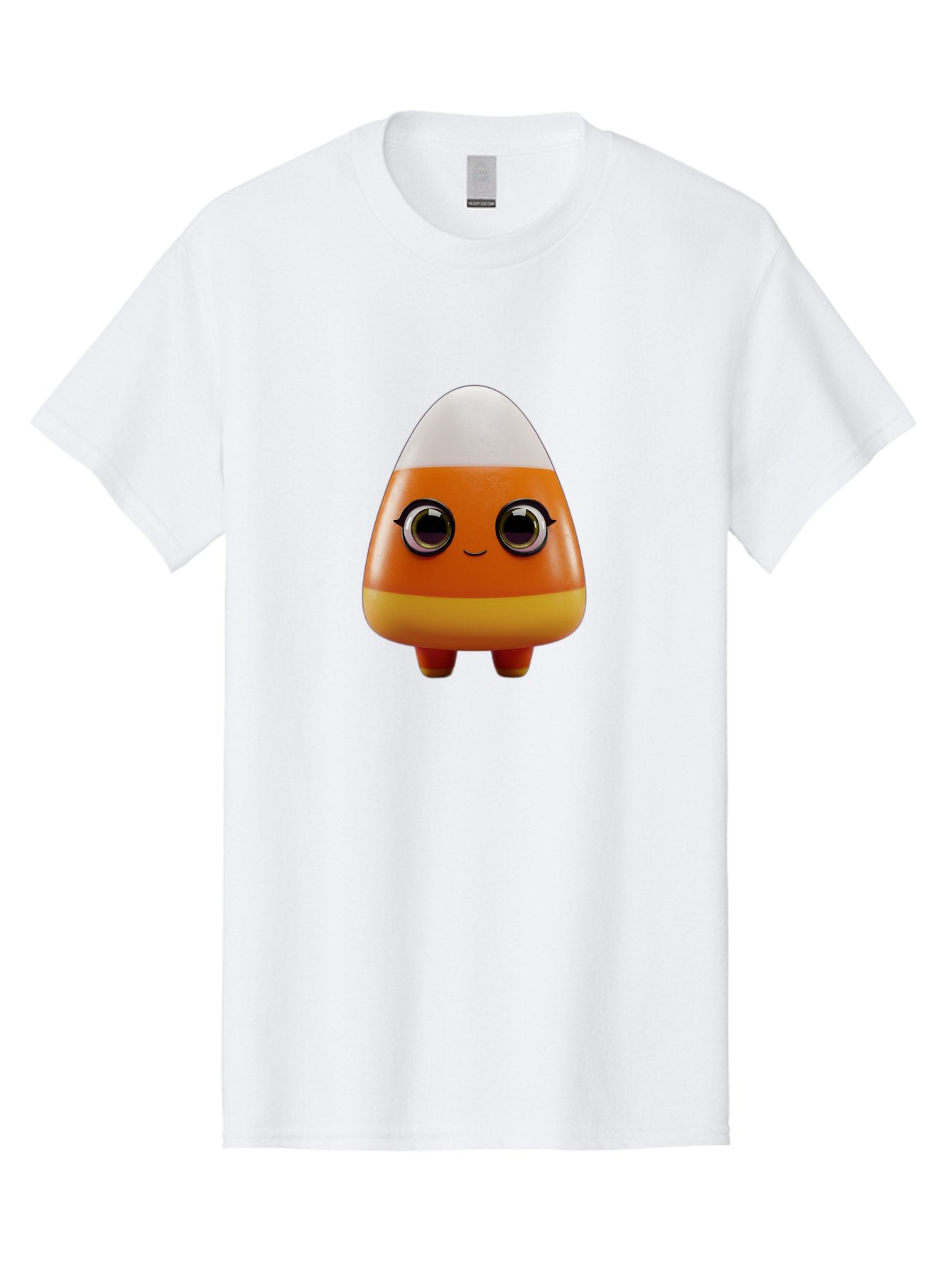 Candy-Corn-Character Men'S Graphic Tee, 100% Cotton, Comfortable Casual Summer Wear, Machine Washable, Candy Corn Character, Cartoon Candy, Halloween Treat, Sweet Character, Orange And Yellow Candy, Cute Candy Corn, Funny Character Design, Bac775