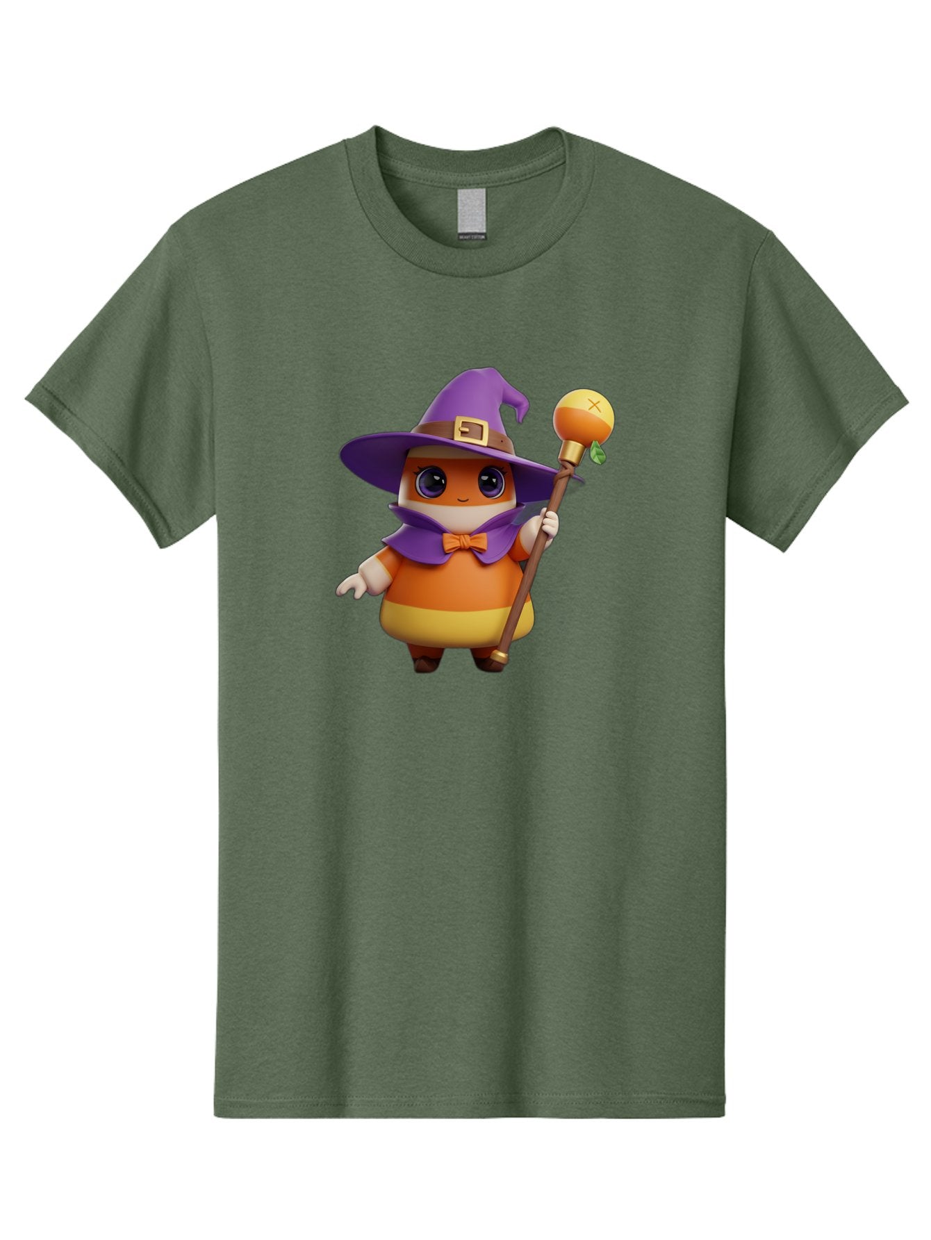 Candy-Witch Men'S Graphic Tee, 100% Cotton, Comfortable Casual Summer Wear, Machine Washable, Candy Character, Wizard Hat, Magical Staff, Orange Bow Tie, Purple Cape, Cartoon Style, Fantasy Creature, Sweet Treat, Magical Powers, Bac780 14