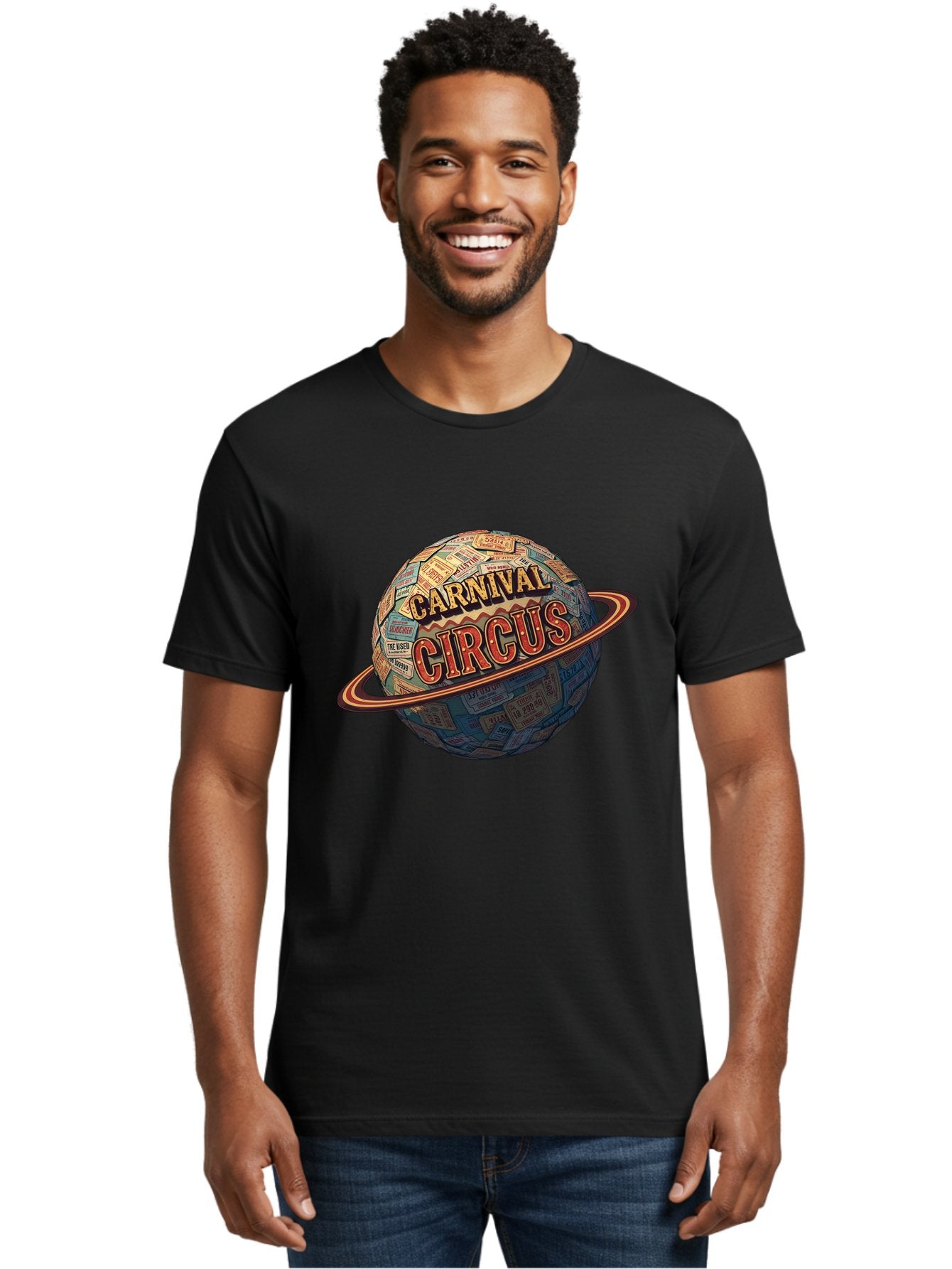 Carnival-Circus-1 Men'S Graphic Tee, 100% Cotton, Comfortable Casual Summer Wear, Machine Washable, Carnival Circus, Earth With Ring, Vintage Posters, Global Celebration, Festive Atmosphere, Entertainment, Travel, Adventure, Event Promotion Bac783 21