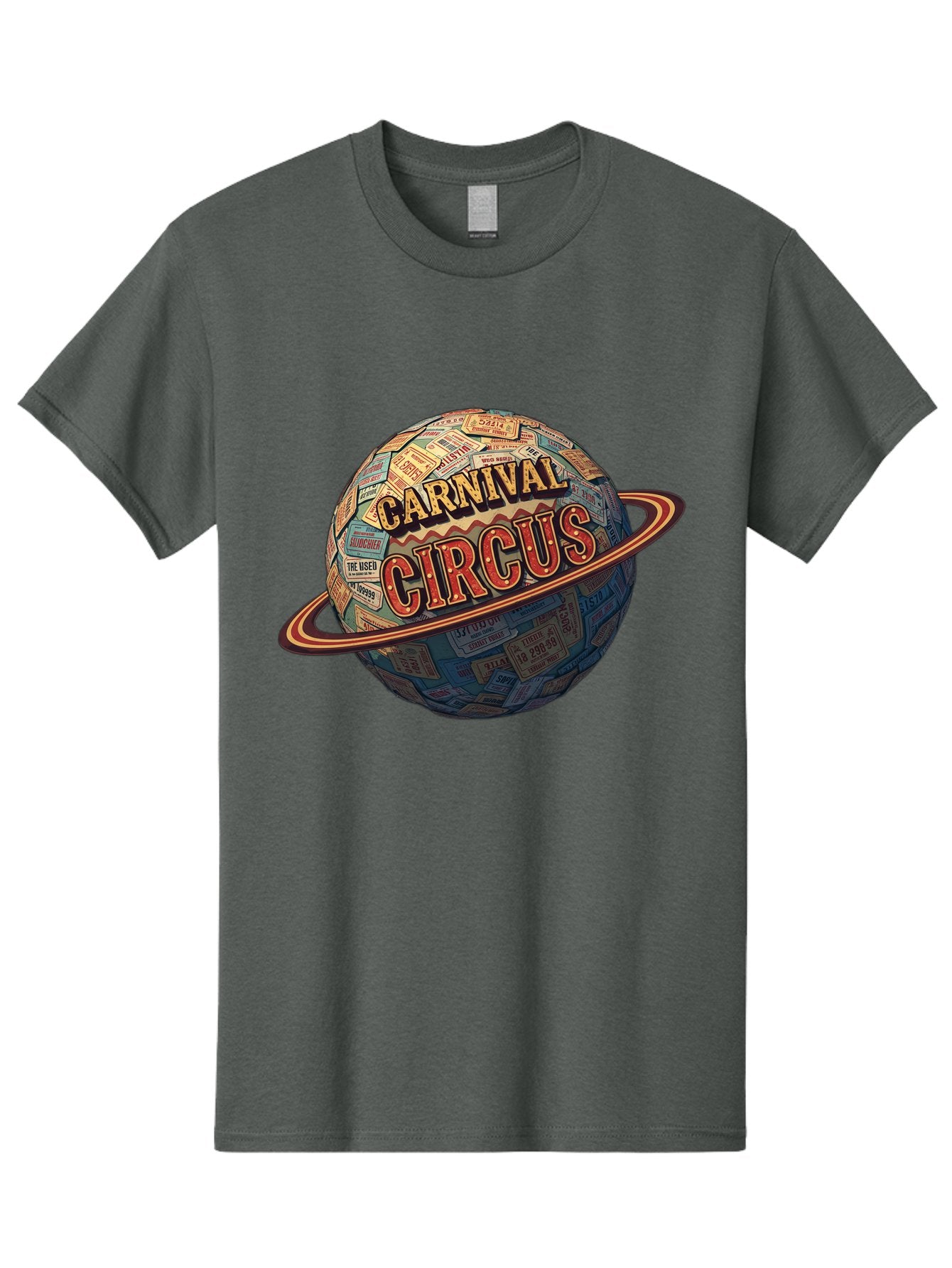 Carnival-Circus-1 Men'S Graphic Tee, 100% Cotton, Comfortable Casual Summer Wear, Machine Washable, Carnival Circus, Earth With Ring, Vintage Posters, Global Celebration, Festive Atmosphere, Entertainment, Travel, Adventure, Event Promotion Bac783 4