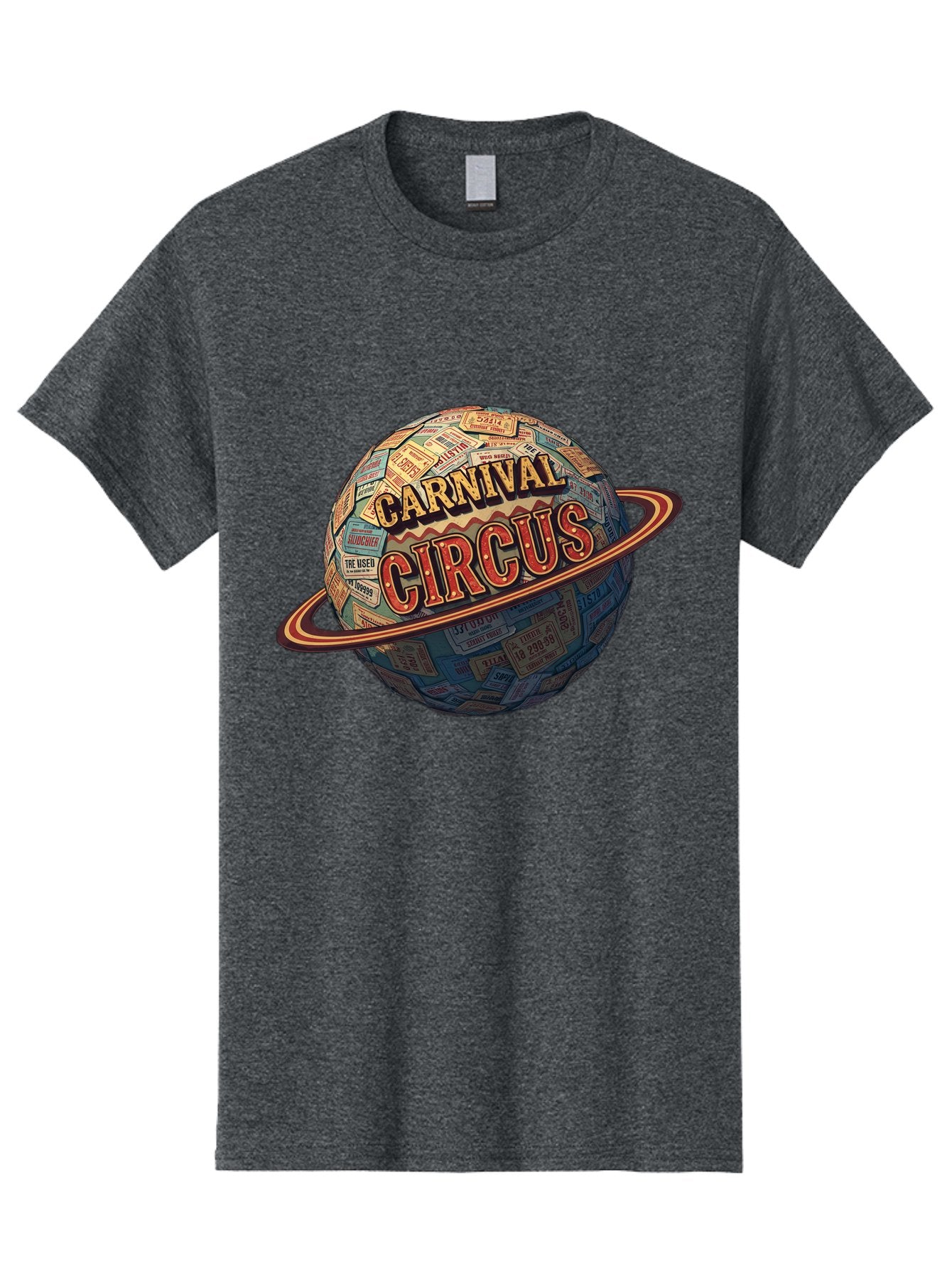 Carnival-Circus-1 Men'S Graphic Tee, 100% Cotton, Comfortable Casual Summer Wear, Machine Washable, Carnival Circus, Earth With Ring, Vintage Posters, Global Celebration, Festive Atmosphere, Entertainment, Travel, Adventure, Event Promotion Bac783 6