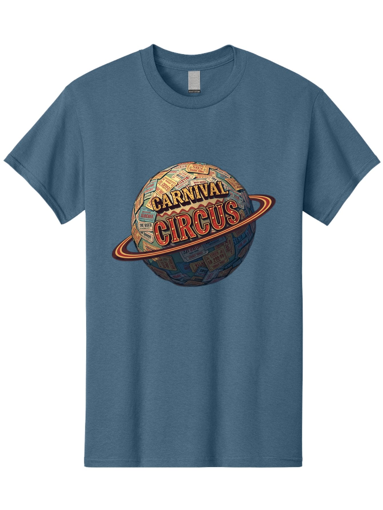 Carnival-Circus-1 Men'S Graphic Tee, 100% Cotton, Comfortable Casual Summer Wear, Machine Washable, Carnival Circus, Earth With Ring, Vintage Posters, Global Celebration, Festive Atmosphere, Entertainment, Travel, Adventure, Event Promotion Bac783 7