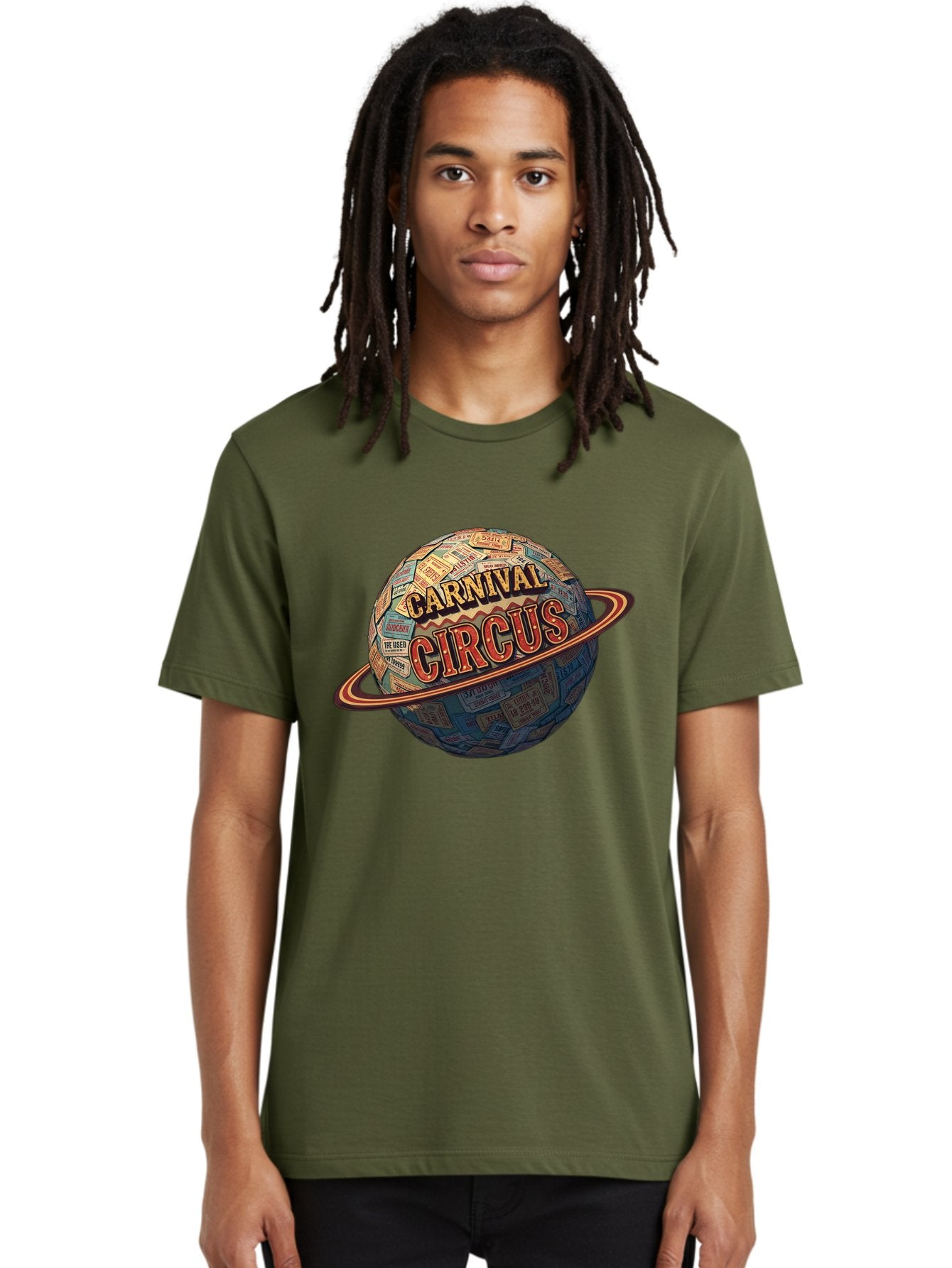 Carnival-Circus-1 Men'S Graphic Tee, 100% Cotton, Comfortable Casual Summer Wear, Machine Washable, Carnival Circus, Earth With Ring, Vintage Posters, Global Celebration, Festive Atmosphere, Entertainment, Travel, Adventure, Event Promotion Bac783 27