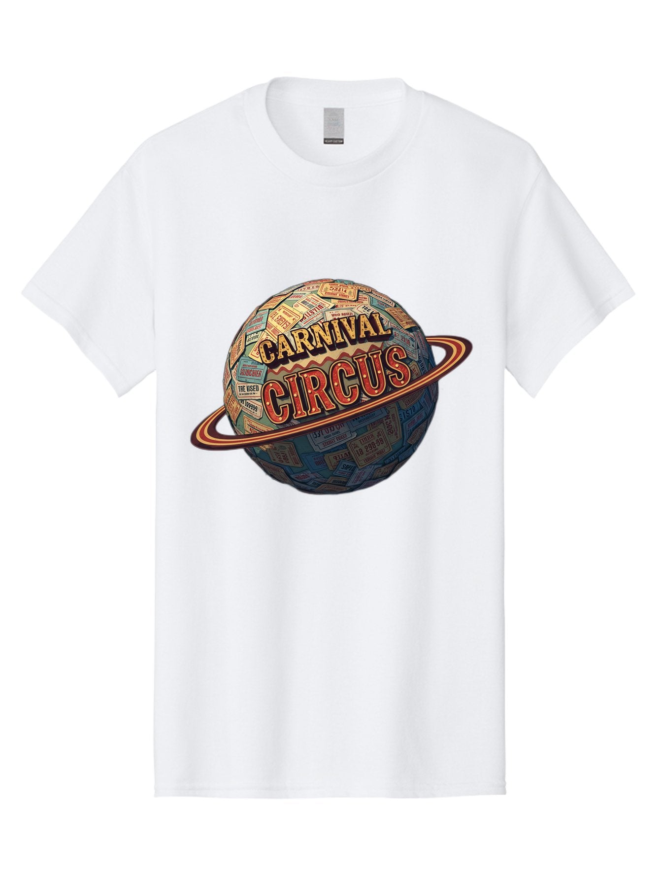 Carnival-Circus-1 Men'S Graphic Tee, 100% Cotton, Comfortable Casual Summer Wear, Machine Washable, Carnival Circus, Earth With Ring, Vintage Posters, Global Celebration, Festive Atmosphere, Entertainment, Travel, Adventure, Event Promotion Bac783 12