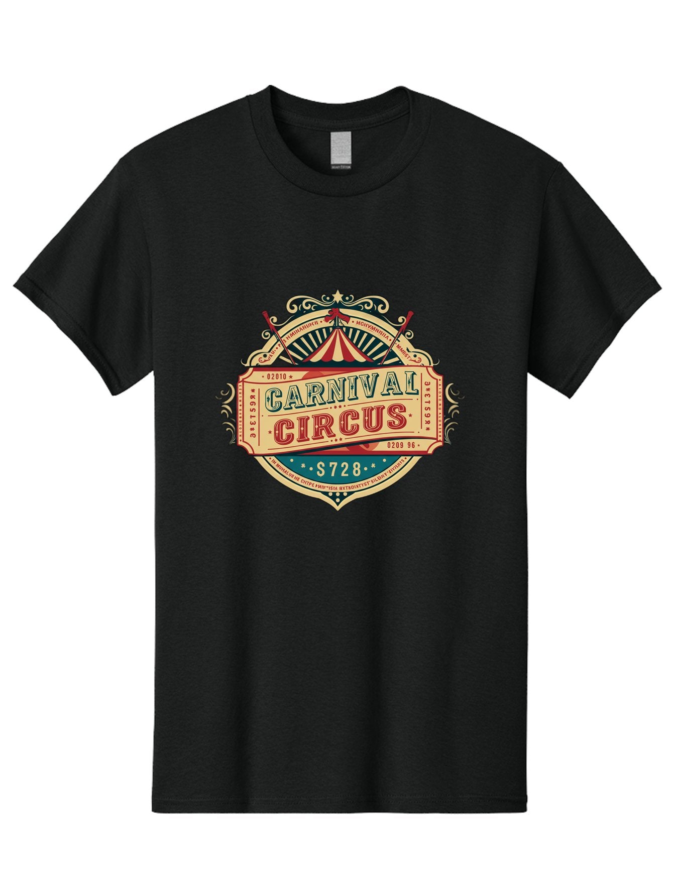 Carnival-Circus Men'S Graphic Tee, 100% Cotton, Comfortable Casual Summer Wear, Machine Washable, Vintage Carnival, Circus Ticket, Carnival Circus, Retro Style, Vintage Theme, Carnival Graphics, Circus Arts, Carnival Design, Bac784 15