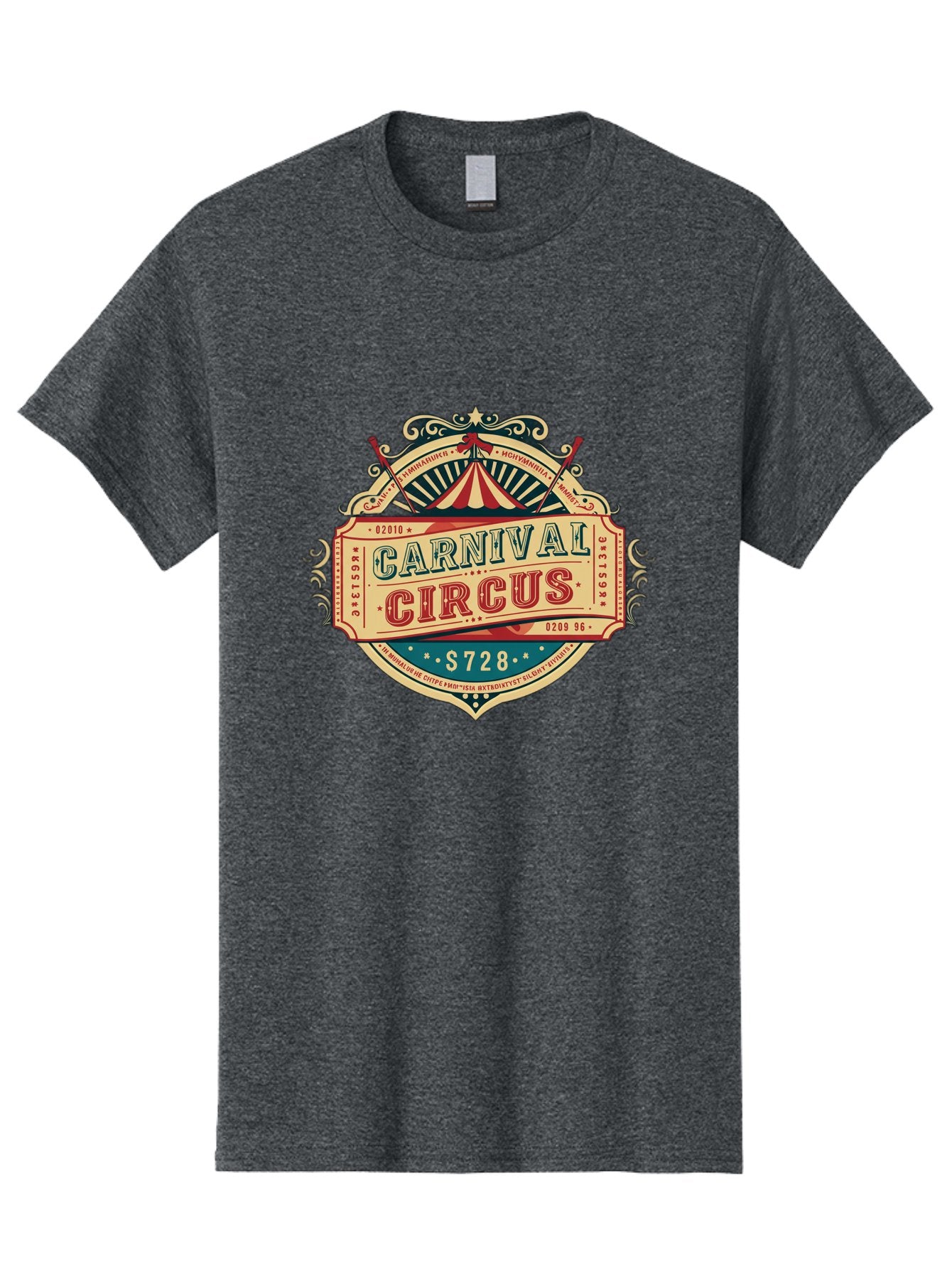 Carnival-Circus Men'S Graphic Tee, 100% Cotton, Comfortable Casual Summer Wear, Machine Washable, Vintage Carnival, Circus Ticket, Carnival Circus, Retro Style, Vintage Theme, Carnival Graphics, Circus Arts, Carnival Design, Bac784 12