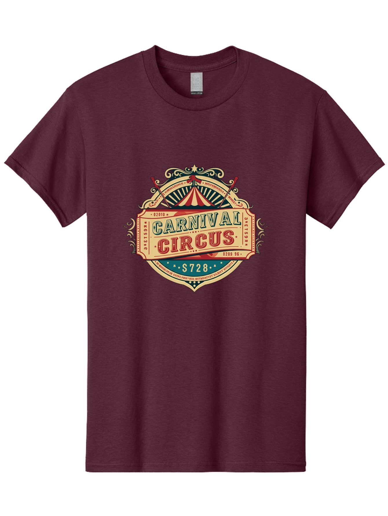 Carnival-Circus Men'S Graphic Tee, 100% Cotton, Comfortable Casual Summer Wear, Machine Washable, Vintage Carnival, Circus Ticket, Carnival Circus, Retro Style, Vintage Theme, Carnival Graphics, Circus Arts, Carnival Design, Bac784