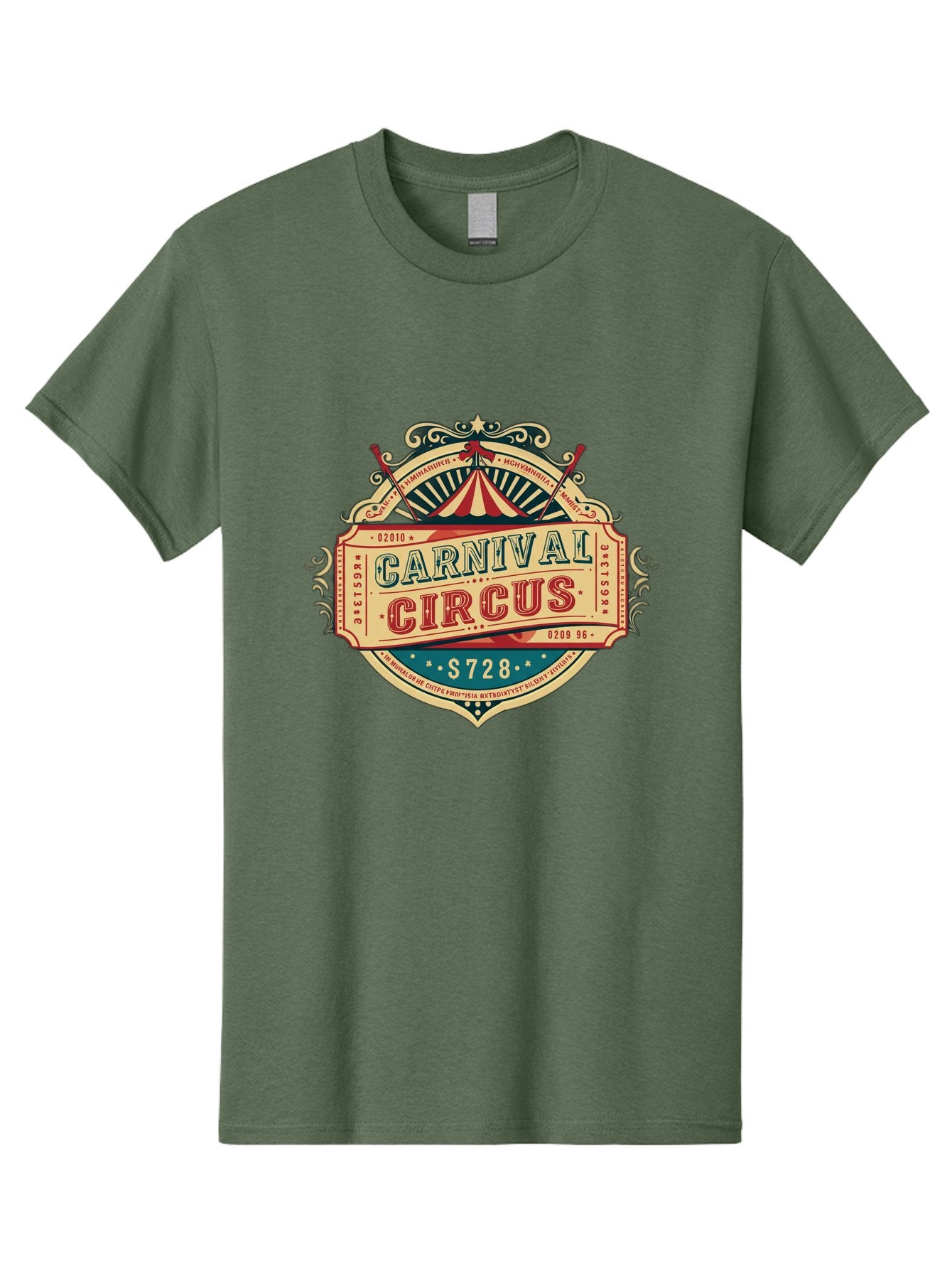 Carnival-Circus Men'S Graphic Tee, 100% Cotton, Comfortable Casual Summer Wear, Machine Washable, Vintage Carnival, Circus Ticket, Carnival Circus, Retro Style, Vintage Theme, Carnival Graphics, Circus Arts, Carnival Design, Bac784 11