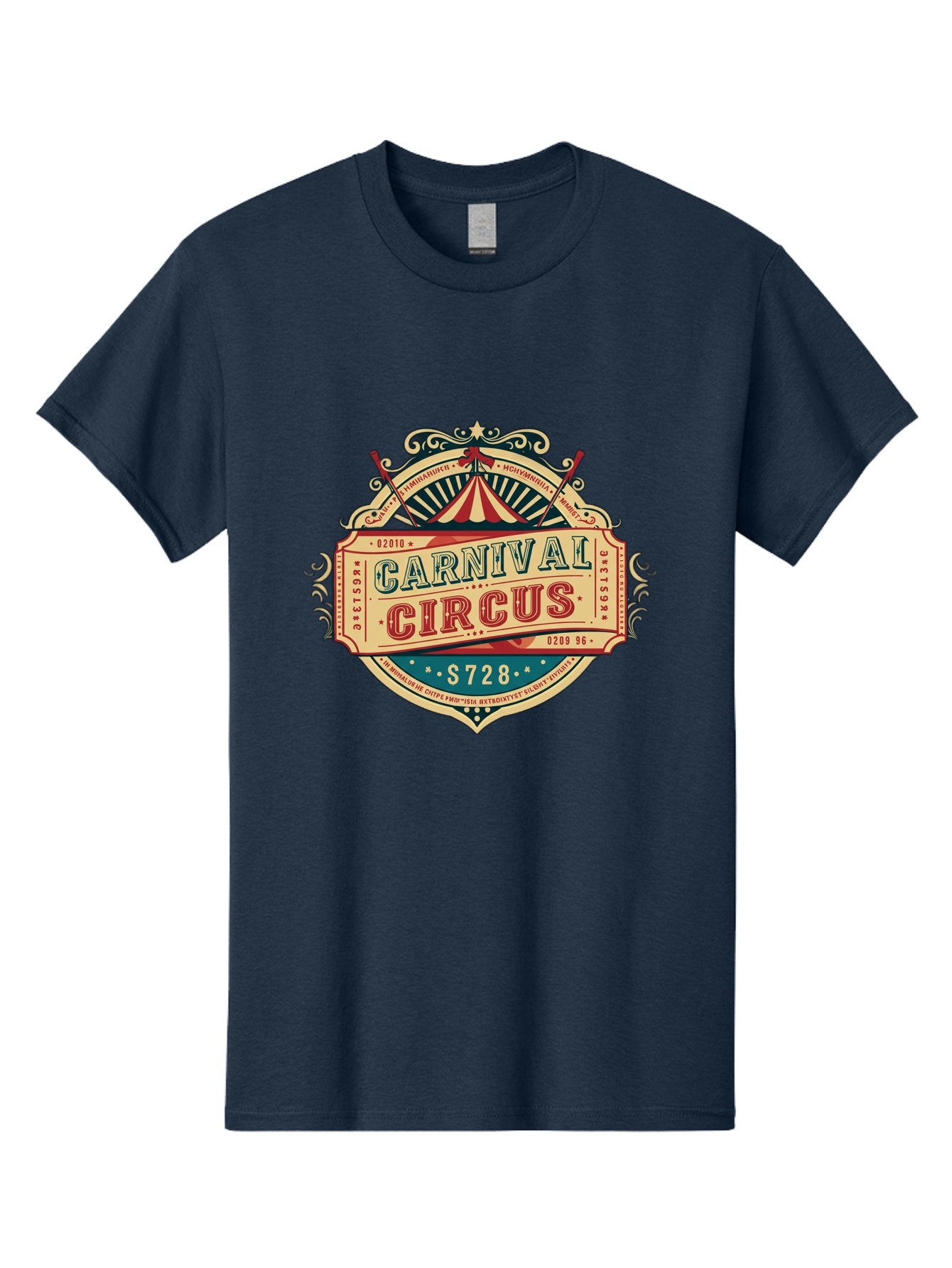 Carnival-Circus Men'S Graphic Tee, 100% Cotton, Comfortable Casual Summer Wear, Machine Washable, Vintage Carnival, Circus Ticket, Carnival Circus, Retro Style, Vintage Theme, Carnival Graphics, Circus Arts, Carnival Design, Bac784 7