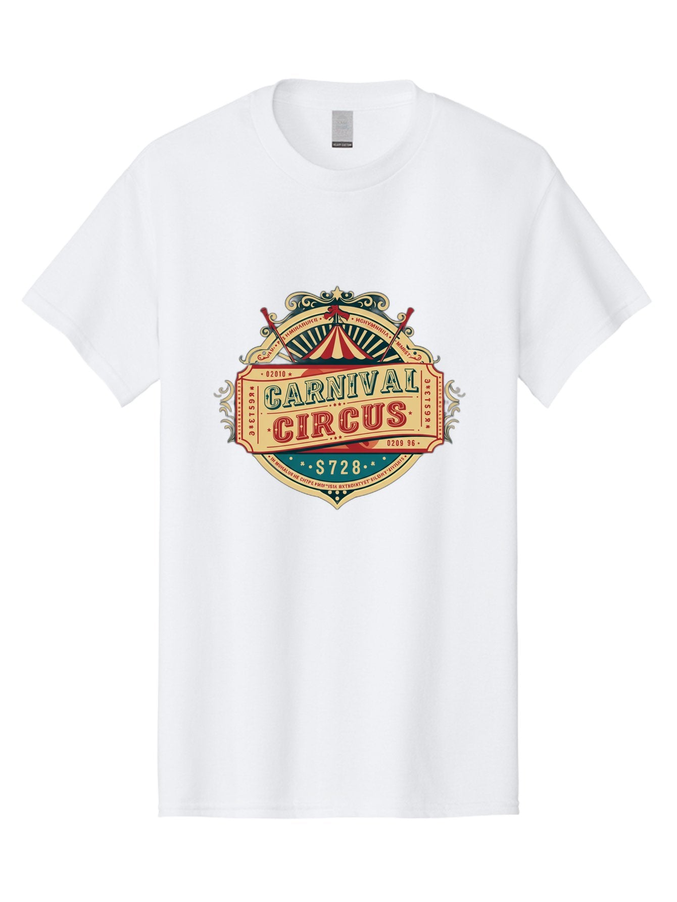 Carnival-Circus Men'S Graphic Tee, 100% Cotton, Comfortable Casual Summer Wear, Machine Washable, Vintage Carnival, Circus Ticket, Carnival Circus, Retro Style, Vintage Theme, Carnival Graphics, Circus Arts, Carnival Design, Bac784 13