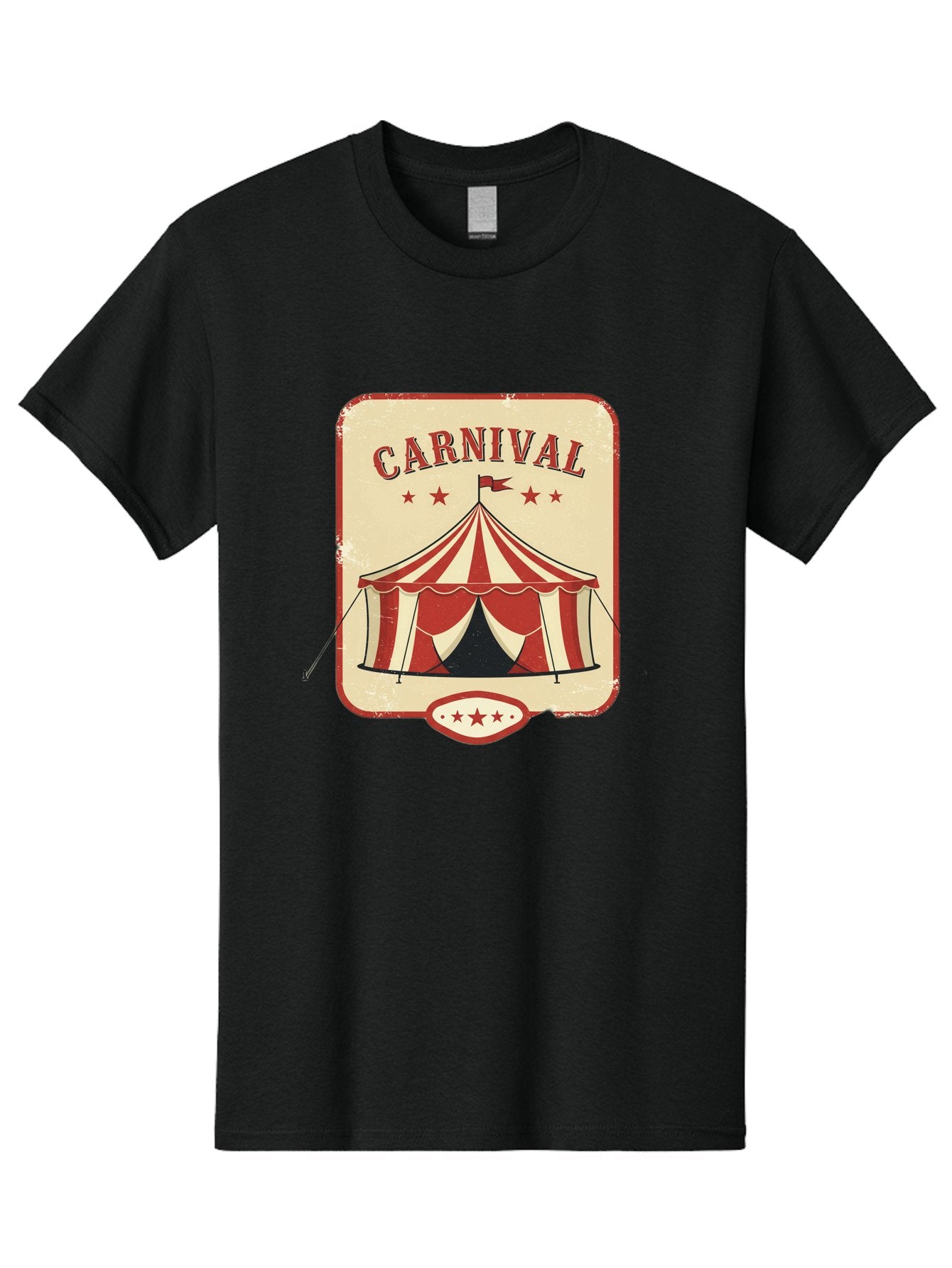 Carnival Men'S Graphic Tee, 100% Cotton, Comfortable Casual Summer Wear, Machine Washable, Red And White Striped Tent, Carnival Theme, Vintage Style, Retro Design, Entertainment, Circus Atmosphere, Classic Tent, Funfair Bac785