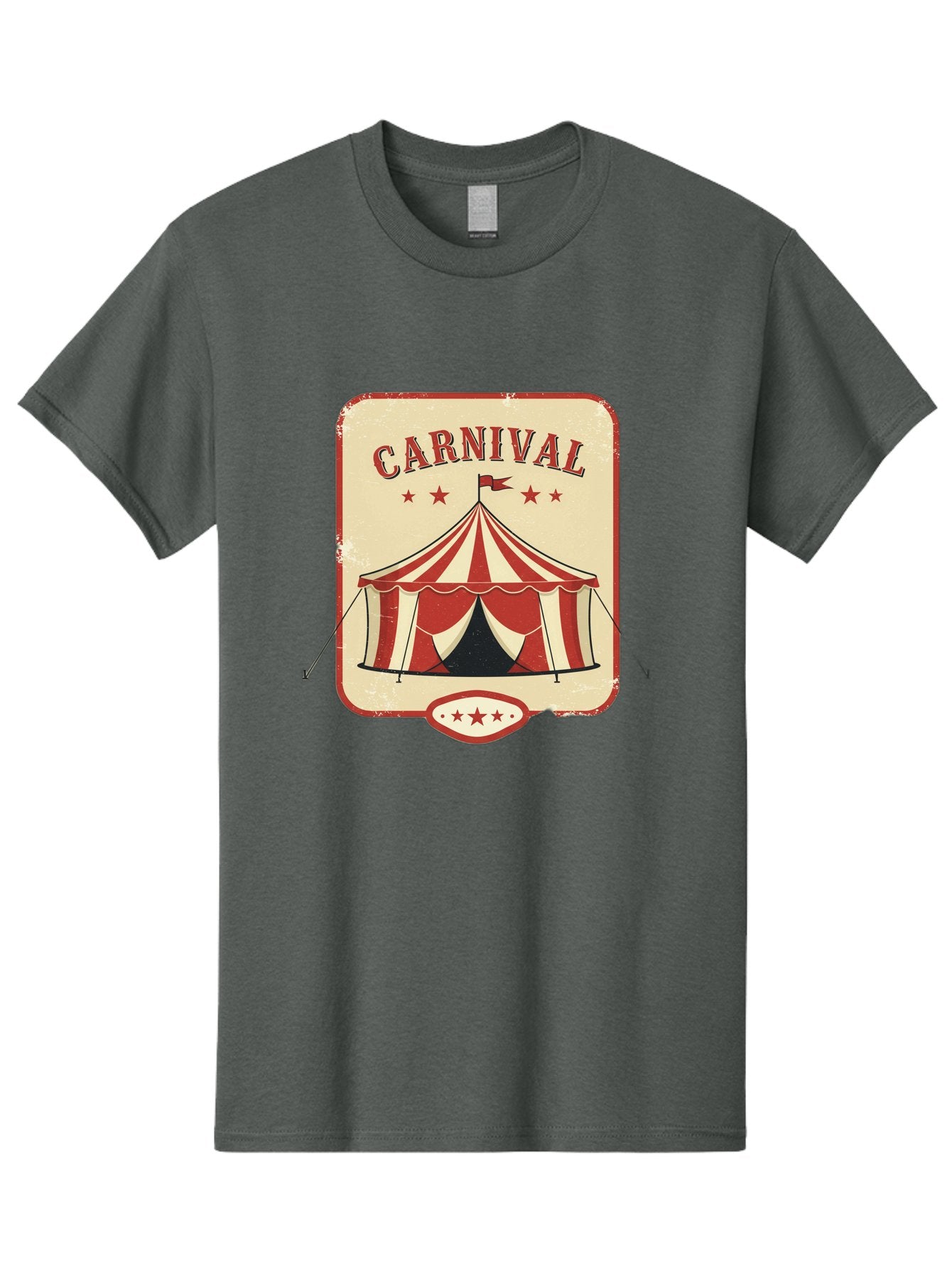 Carnival Men'S Graphic Tee, 100% Cotton, Comfortable Casual Summer Wear, Machine Washable, Red And White Striped Tent, Carnival Theme, Vintage Style, Retro Design, Entertainment, Circus Atmosphere, Classic Tent, Funfair Bac785 4