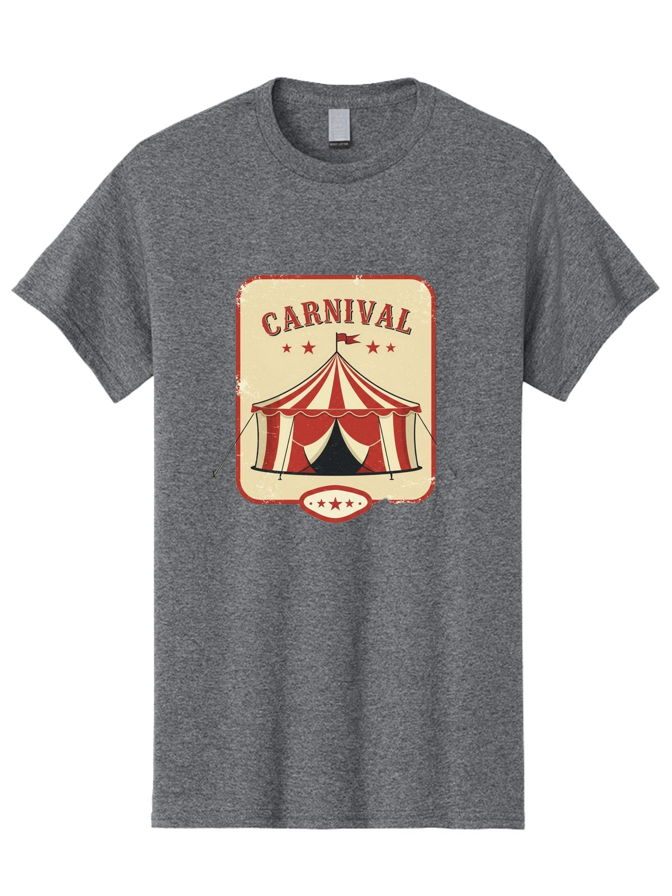 Carnival Men'S Graphic Tee, 100% Cotton, Comfortable Casual Summer Wear, Machine Washable, Red And White Striped Tent, Carnival Theme, Vintage Style, Retro Design, Entertainment, Circus Atmosphere, Classic Tent, Funfair Bac785 3