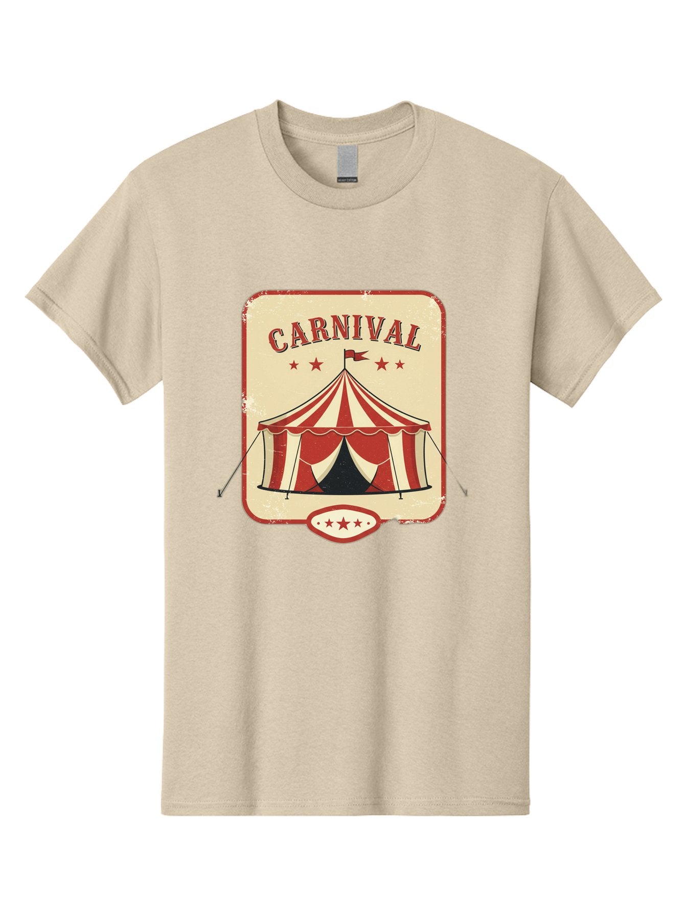 Carnival Men'S Graphic Tee, 100% Cotton, Comfortable Casual Summer Wear, Machine Washable, Red And White Striped Tent, Carnival Theme, Vintage Style, Retro Design, Entertainment, Circus Atmosphere, Classic Tent, Funfair Bac785 12