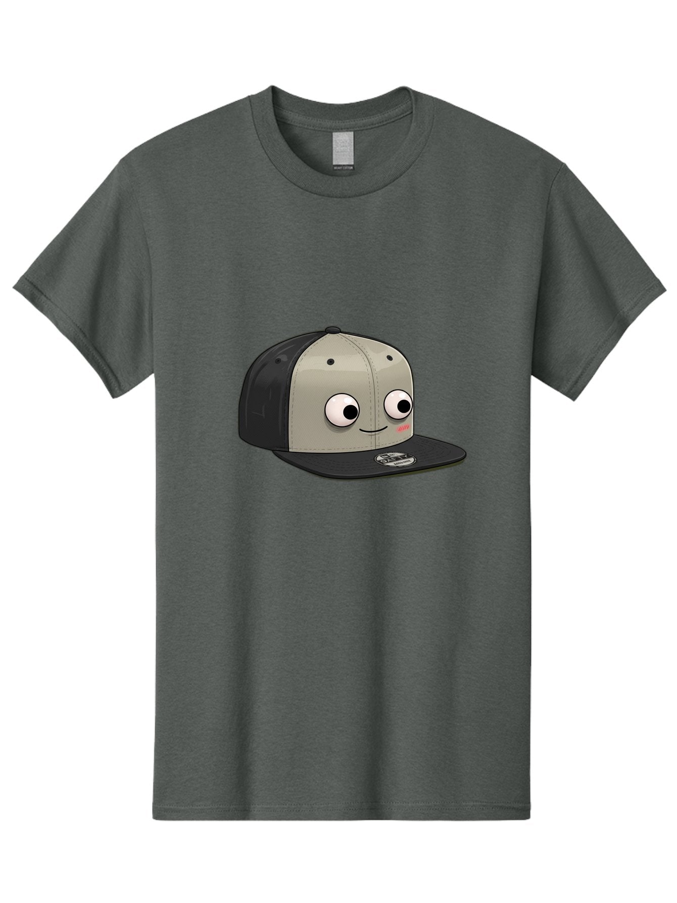 Cartoon-Baseball-Cap Men'S Graphic Tee, 100% Cotton, Comfortable Casual Summer Wear, Machine Washable, Funny Cartoon Baseball Cap, Cartoon Character Design, Smiling Face, Animated Hat, Digital Illustration, Playful Accessory, Bac787 8