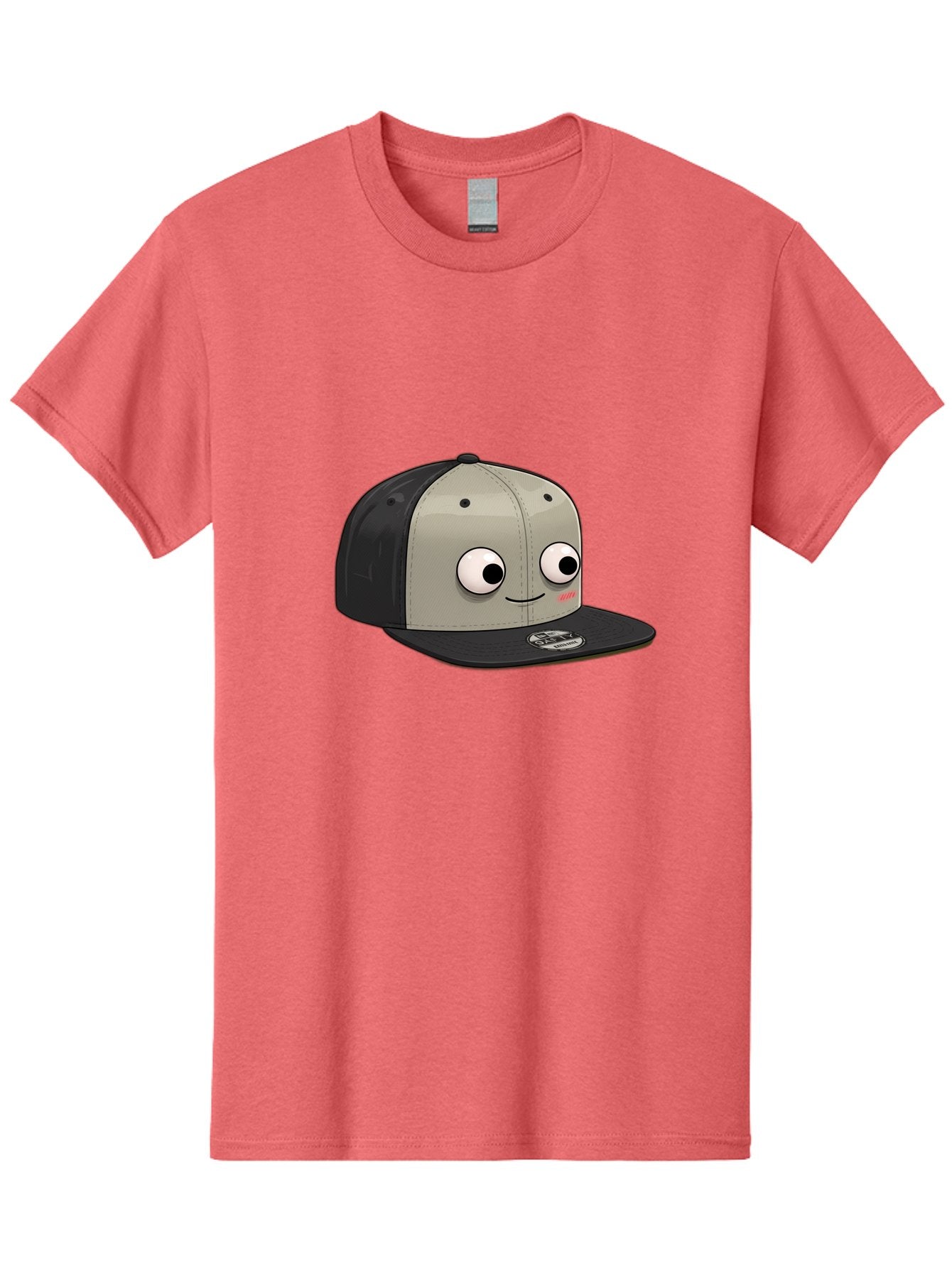 Cartoon-Baseball-Cap Men'S Graphic Tee, 100% Cotton, Comfortable Casual Summer Wear, Machine Washable, Funny Cartoon Baseball Cap, Cartoon Character Design, Smiling Face, Animated Hat, Digital Illustration, Playful Accessory, Bac787 7