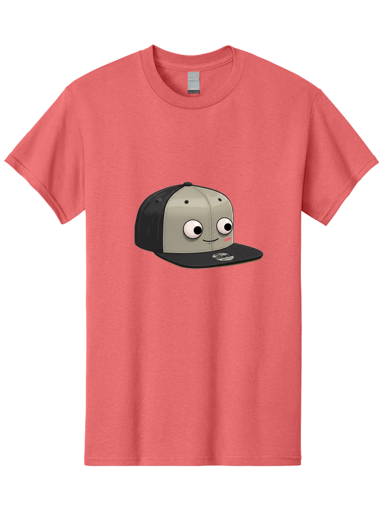 Cartoon-Baseball-Cap Men'S Graphic Tee, 100% Cotton, Comfortable Casual Summer Wear, Machine Washable, Funny Cartoon Baseball Cap, Cartoon Character Design, Smiling Face, Animated Hat, Digital Illustration, Playful Accessory, Bac787 13