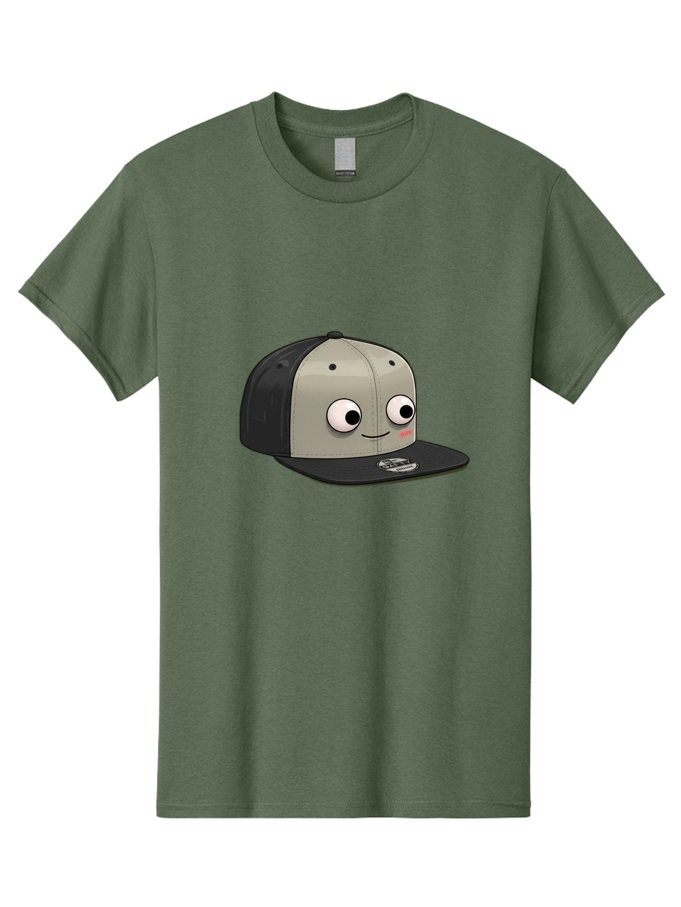 Cartoon-Baseball-Cap Men'S Graphic Tee, 100% Cotton, Comfortable Casual Summer Wear, Machine Washable, Funny Cartoon Baseball Cap, Cartoon Character Design, Smiling Face, Animated Hat, Digital Illustration, Playful Accessory, Bac787 6