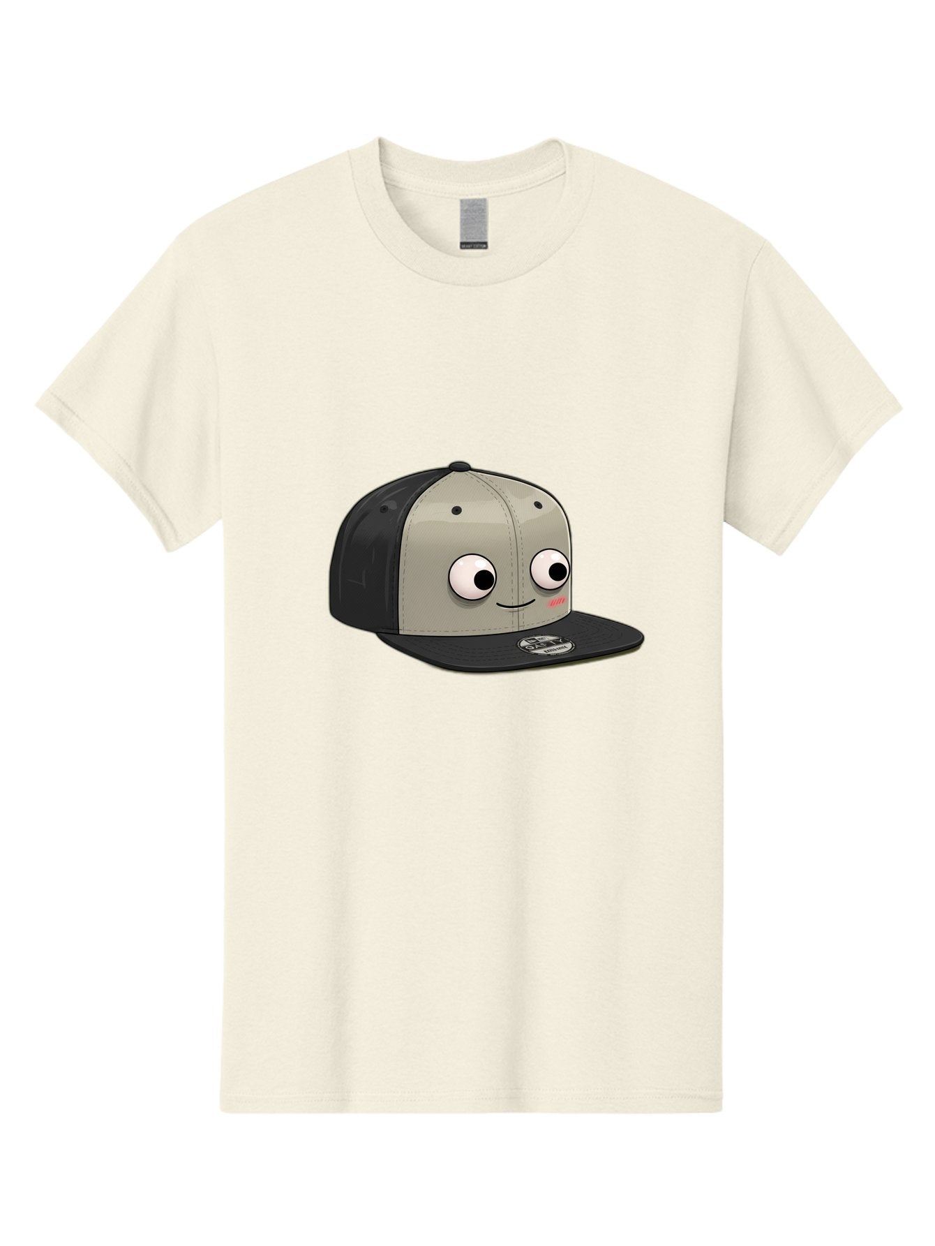 Cartoon-Baseball-Cap Men'S Graphic Tee, 100% Cotton, Comfortable Casual Summer Wear, Machine Washable, Funny Cartoon Baseball Cap, Cartoon Character Design, Smiling Face, Animated Hat, Digital Illustration, Playful Accessory, Bac787 4