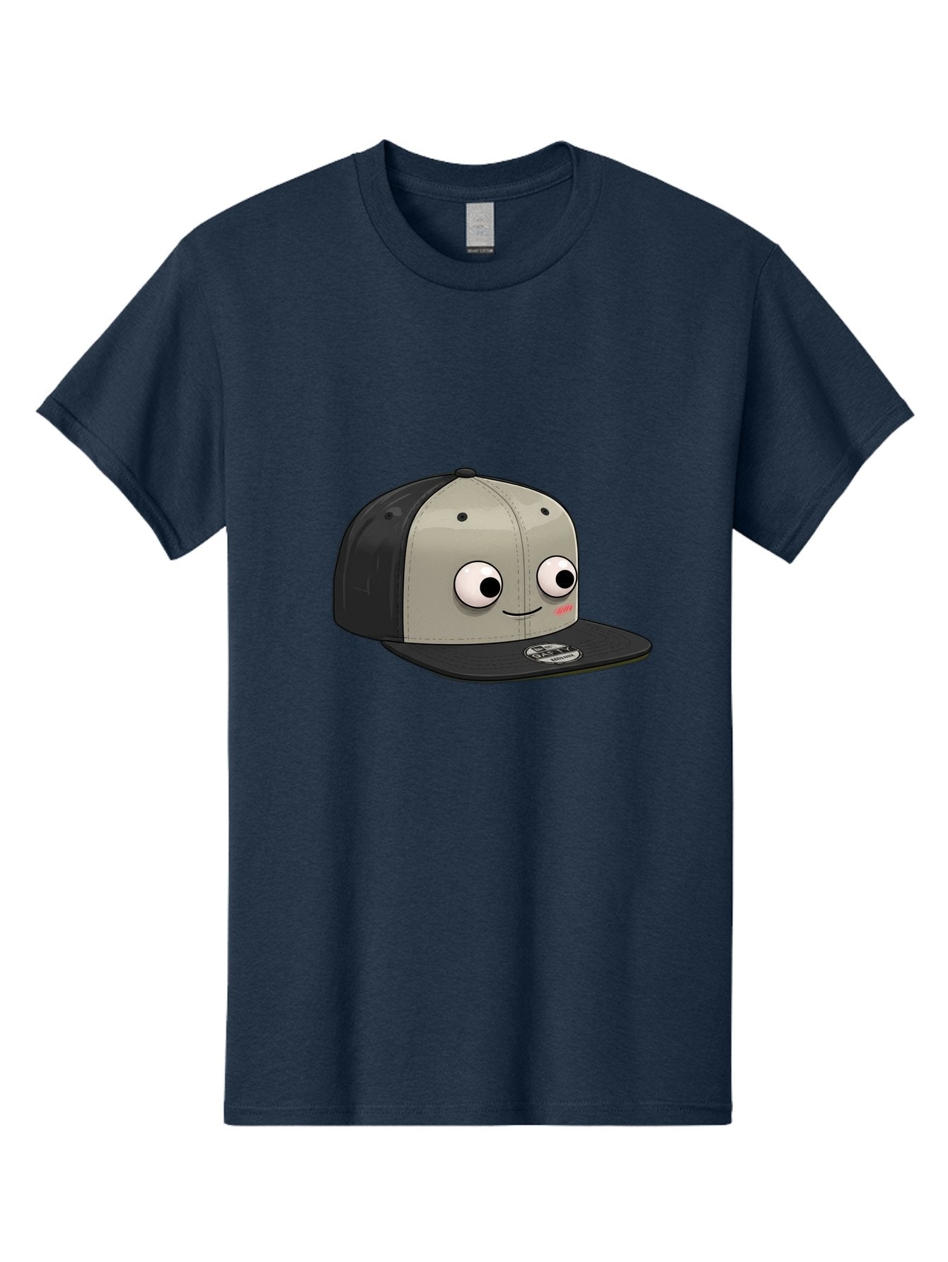 Cartoon-Baseball-Cap Men'S Graphic Tee, 100% Cotton, Comfortable Casual Summer Wear, Machine Washable, Funny Cartoon Baseball Cap, Cartoon Character Design, Smiling Face, Animated Hat, Digital Illustration, Playful Accessory, Bac787 10