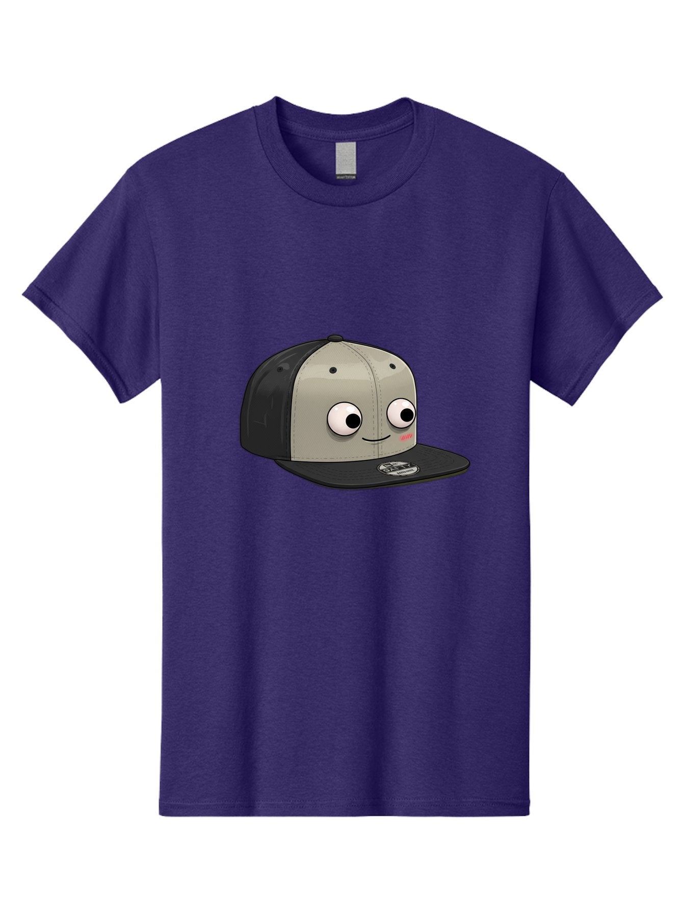 Cartoon-Baseball-Cap Men'S Graphic Tee, 100% Cotton, Comfortable Casual Summer Wear, Machine Washable, Funny Cartoon Baseball Cap, Cartoon Character Design, Smiling Face, Animated Hat, Digital Illustration, Playful Accessory, Bac787 13