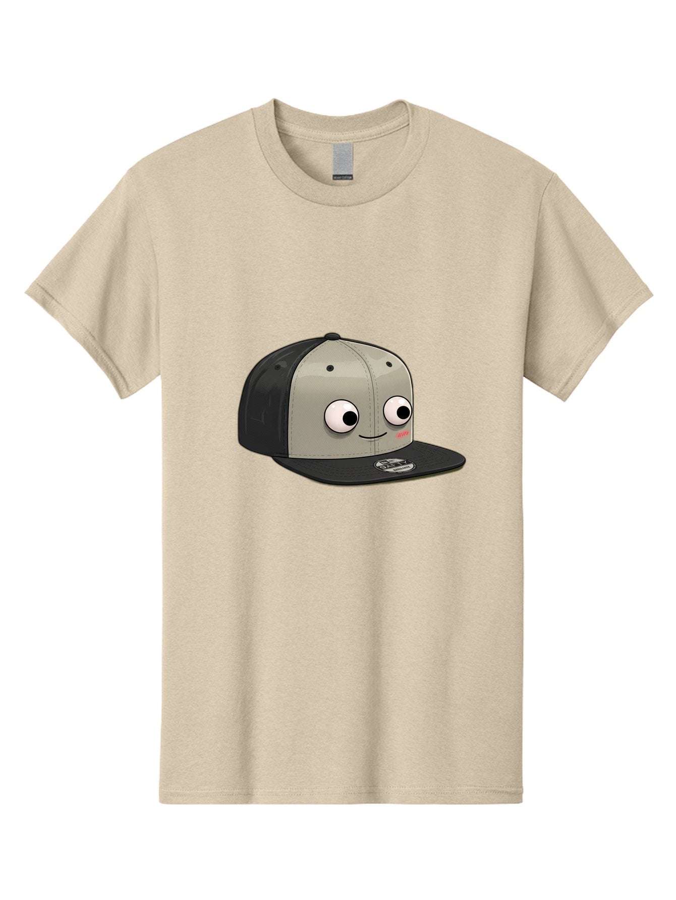 Cartoon-Baseball-Cap Men'S Graphic Tee, 100% Cotton, Comfortable Casual Summer Wear, Machine Washable, Funny Cartoon Baseball Cap, Cartoon Character Design, Smiling Face, Animated Hat, Digital Illustration, Playful Accessory, Bac787 9