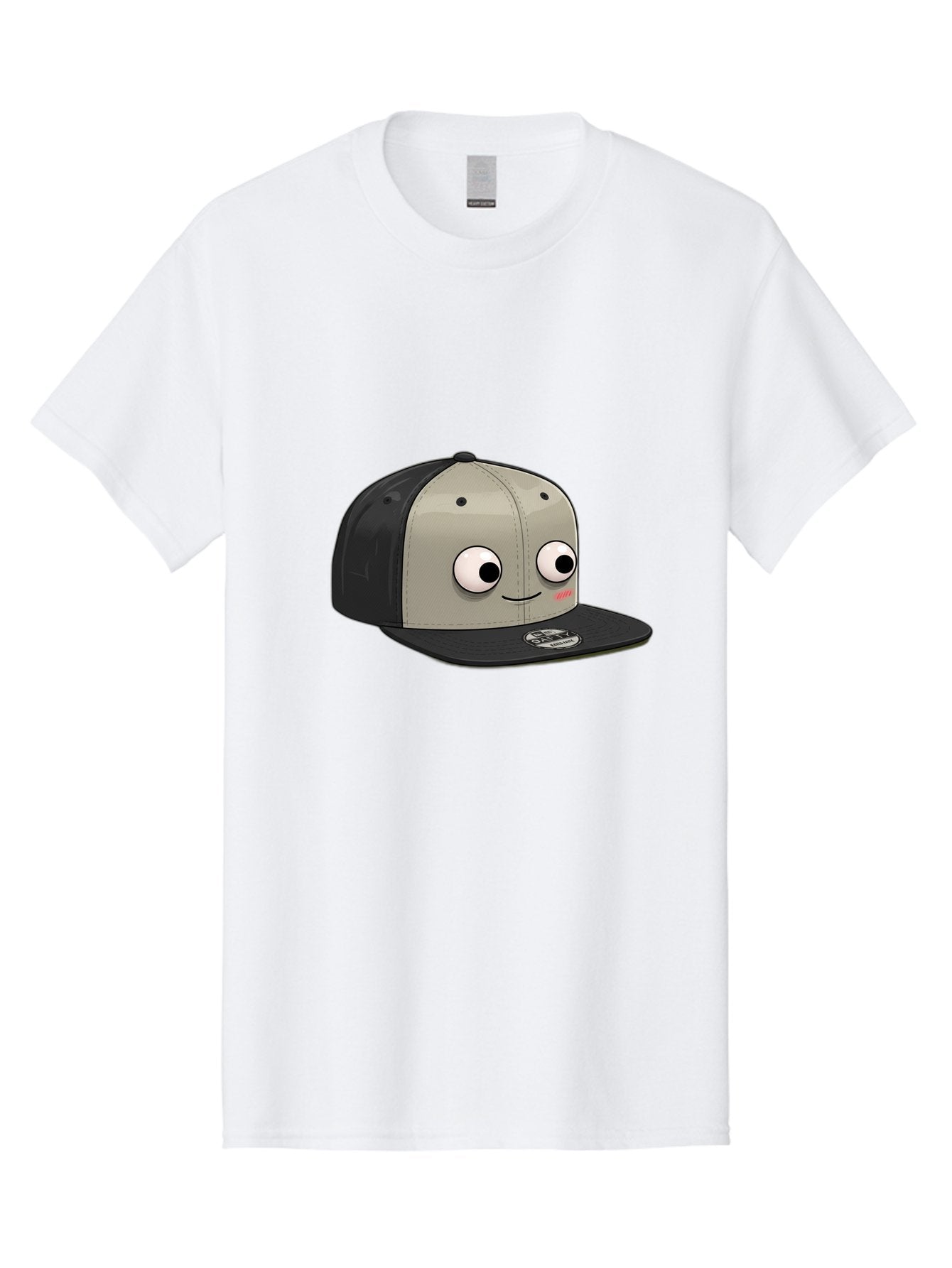 Cartoon-Baseball-Cap Men'S Graphic Tee, 100% Cotton, Comfortable Casual Summer Wear, Machine Washable, Funny Cartoon Baseball Cap, Cartoon Character Design, Smiling Face, Animated Hat, Digital Illustration, Playful Accessory, Bac787 12