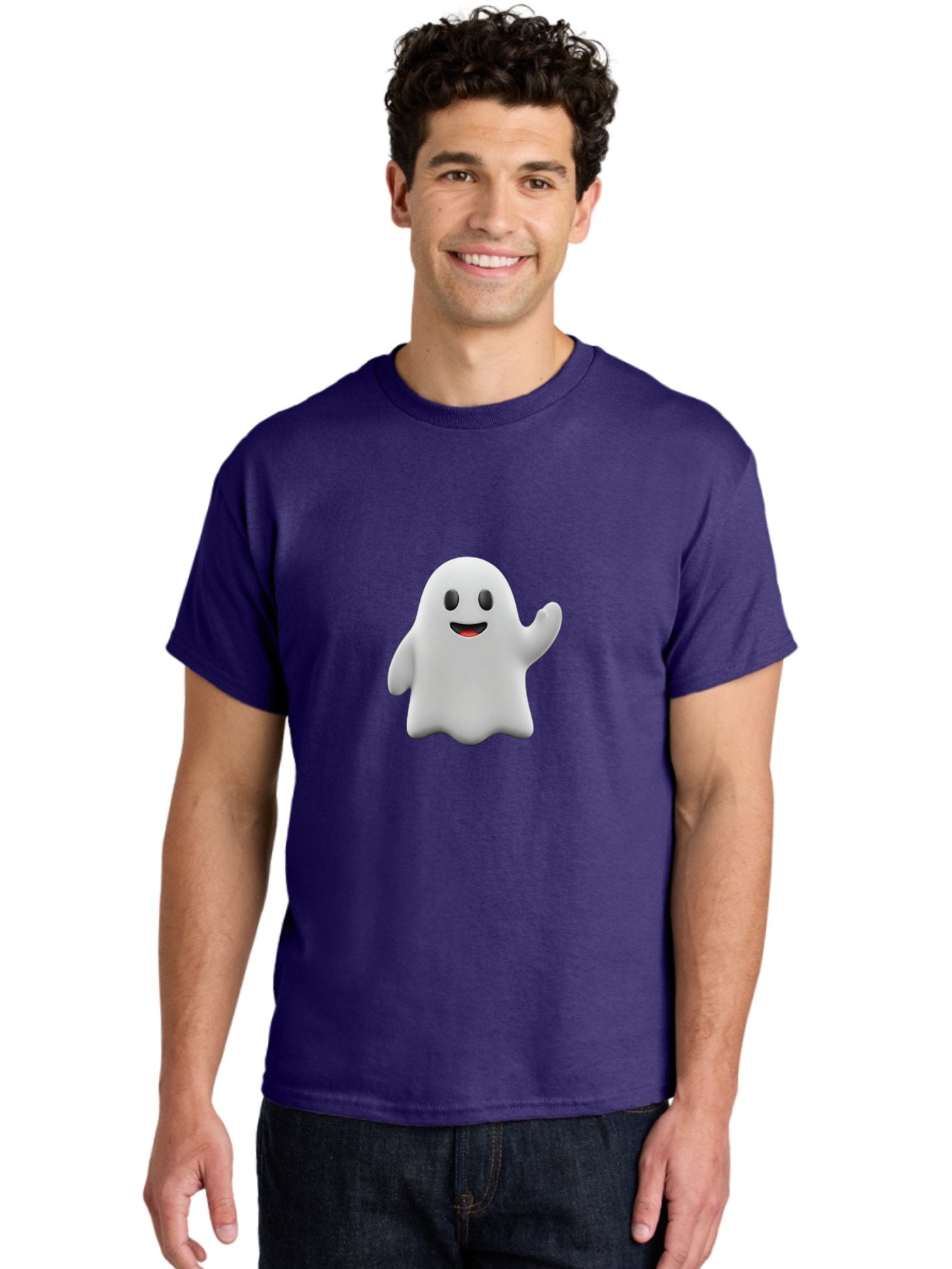 Casper-Ghost Men'S Graphic Tee, 100% Cotton, Comfortable Casual Summer Wear, Machine Washable, Smiling Ghost, Friendly Ghost, Cartoon Character, Happy Face, Waving Gesture, Halloween Spirit, Spooky Friendly, Digital Illustration, 3D Rendering Bac794 20