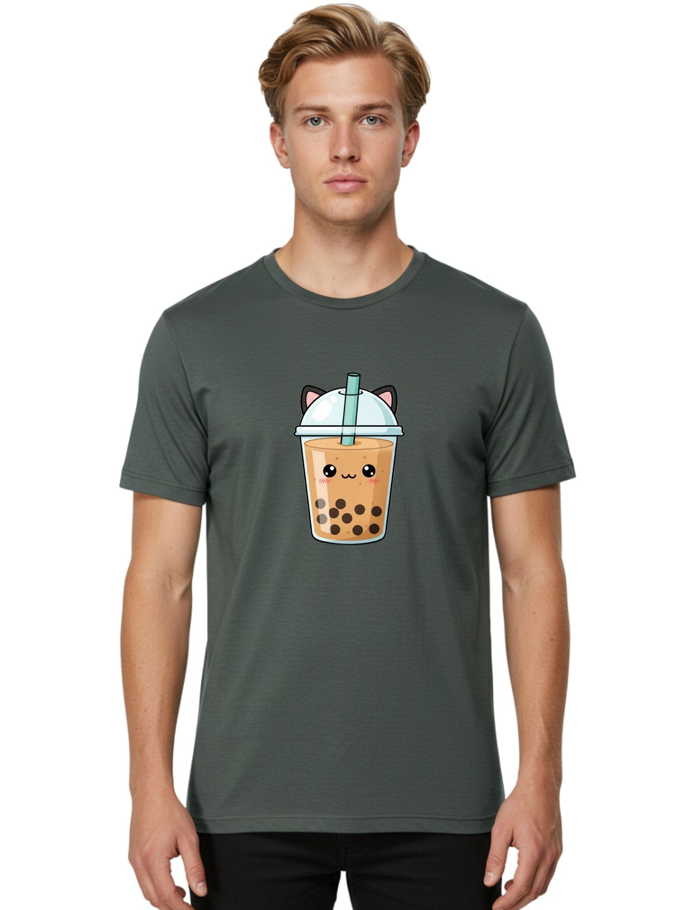 Cat-Bubble-Tea-1 Men'S Graphic Tee, 100% Cotton, Comfortable Casual Summer Wear, Machine Washable, Boba Tea, Cartoon Cat, Cute Drink, Bubble Tea, Adorable Character, Kawaii Culture, Tea Time, Fun Illustration, Milk Tea, Sweet Treat, Cat Ears, Bac795 26