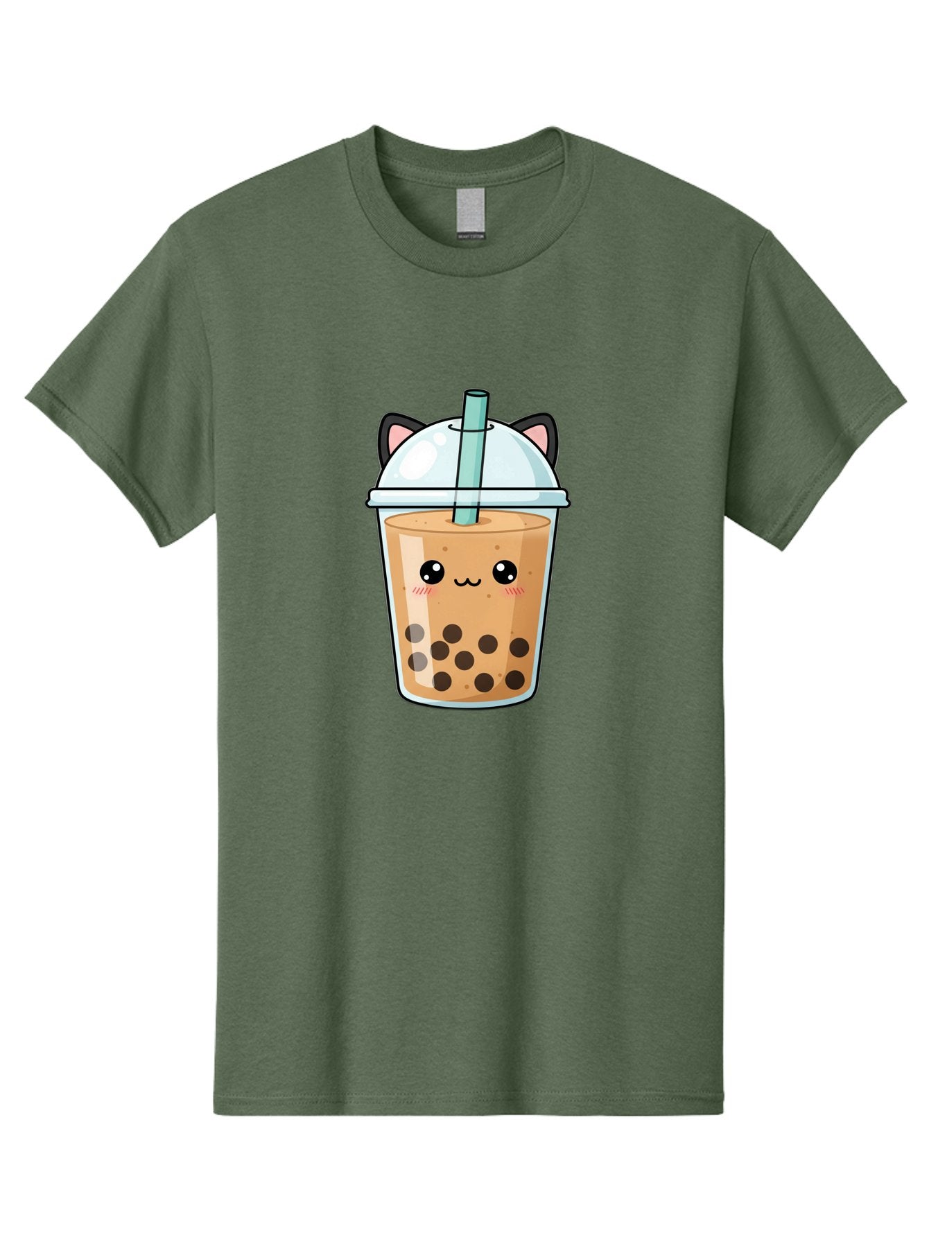 Cat-Bubble-Tea-1 Men'S Graphic Tee, 100% Cotton, Comfortable Casual Summer Wear, Machine Washable, Boba Tea, Cartoon Cat, Cute Drink, Bubble Tea, Adorable Character, Kawaii Culture, Tea Time, Fun Illustration, Milk Tea, Sweet Treat, Cat Ears, Bac795 3