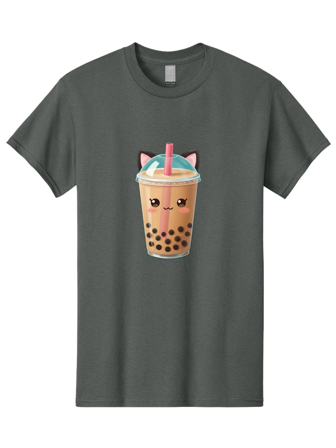 Cat-Bubble-Tea-2 Men'S Graphic Tee, 100% Cotton, Comfortable Casual Summer Wear, Machine Washable, Cute Cat Bubble Tea, Boba Tea With Cat Face, Cartoon Bubble Tea, Kawaii Drink, Adorable Beverage, Cat Ears, Bubble Tea Cup Bac796 9