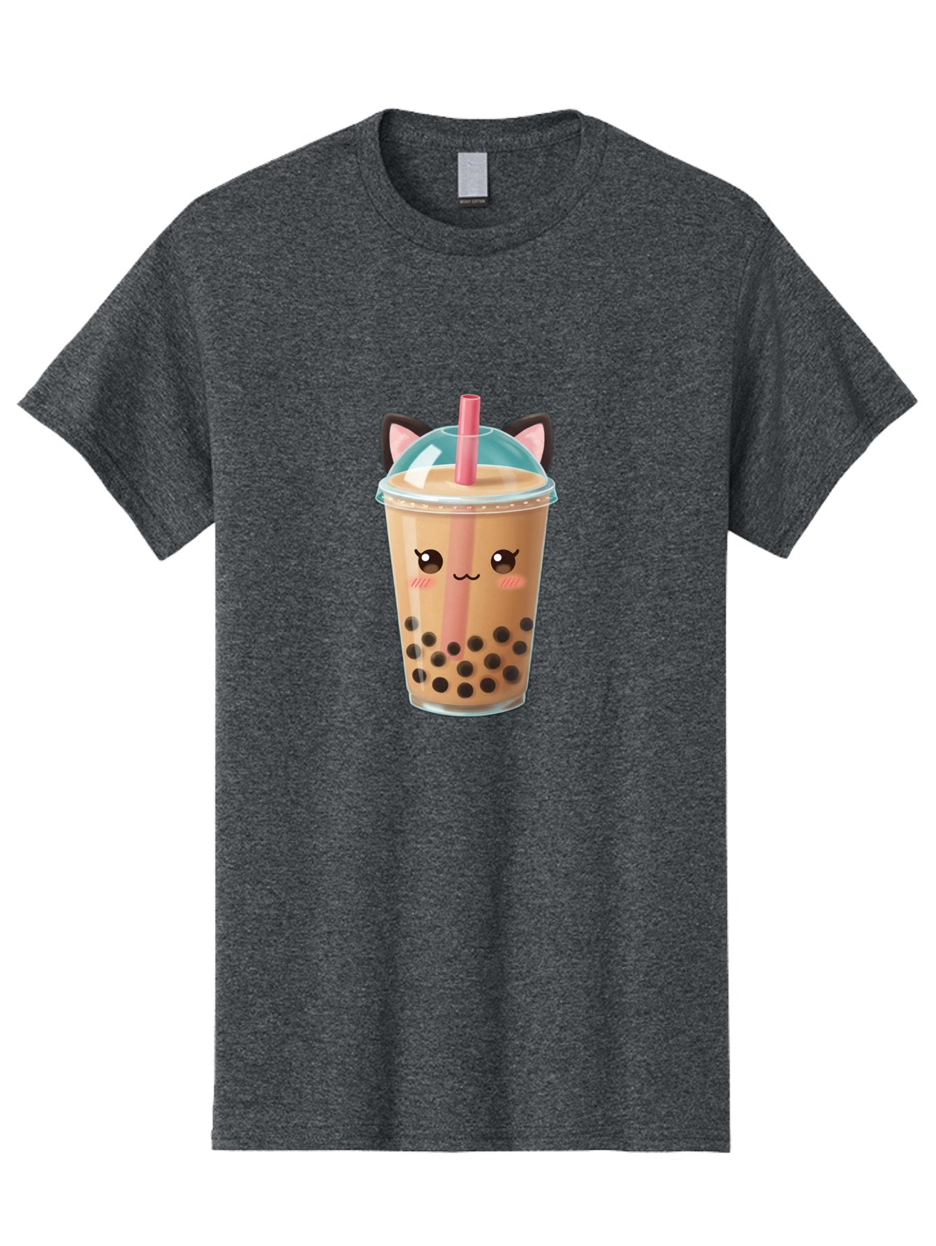 Cat-Bubble-Tea-2 Men'S Graphic Tee, 100% Cotton, Comfortable Casual Summer Wear, Machine Washable, Cute Cat Bubble Tea, Boba Tea With Cat Face, Cartoon Bubble Tea, Kawaii Drink, Adorable Beverage, Cat Ears, Bubble Tea Cup Bac796 5