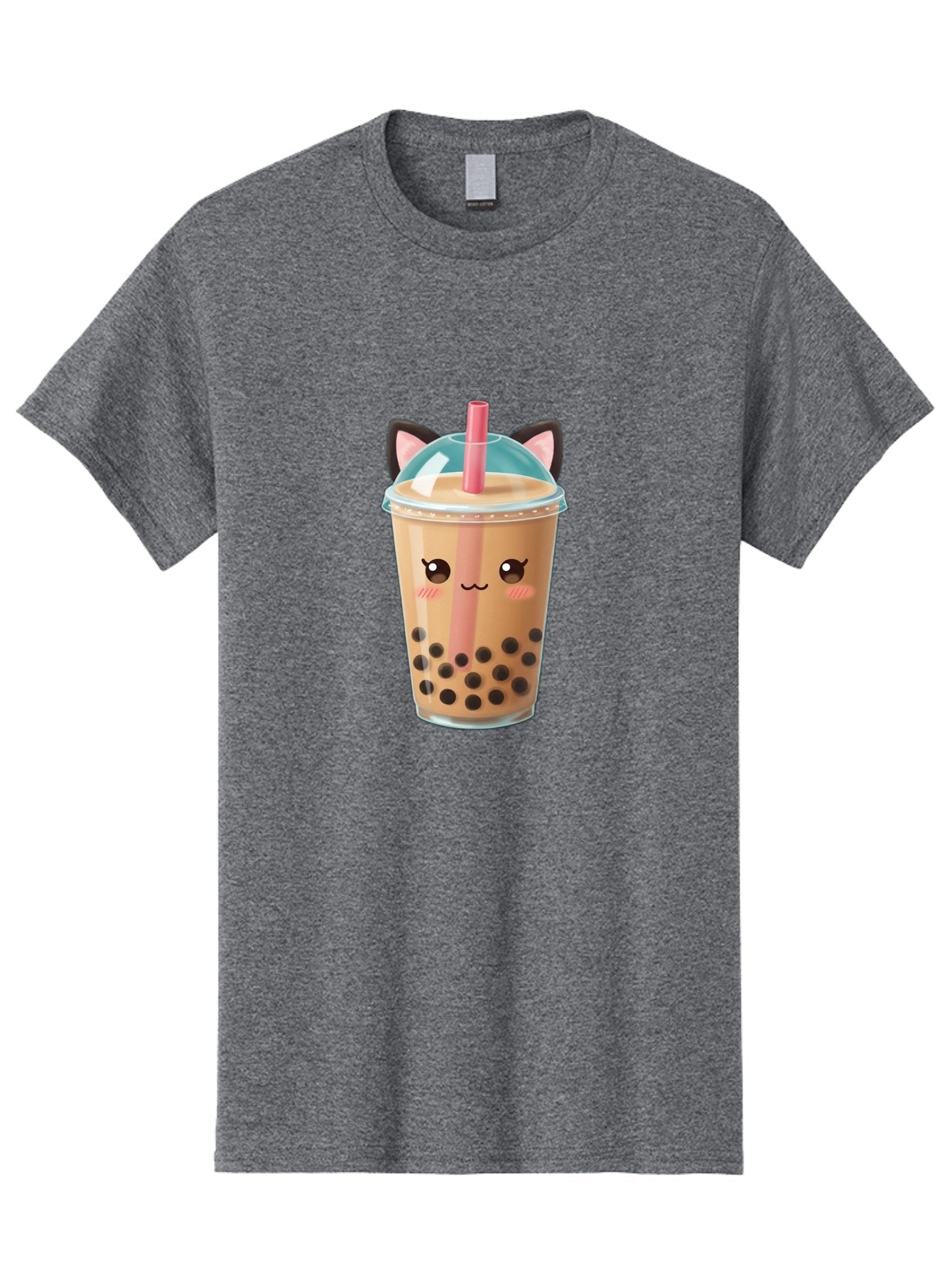 Cat-Bubble-Tea-2 Men'S Graphic Tee, 100% Cotton, Comfortable Casual Summer Wear, Machine Washable, Cute Cat Bubble Tea, Boba Tea With Cat Face, Cartoon Bubble Tea, Kawaii Drink, Adorable Beverage, Cat Ears, Bubble Tea Cup Bac796 8