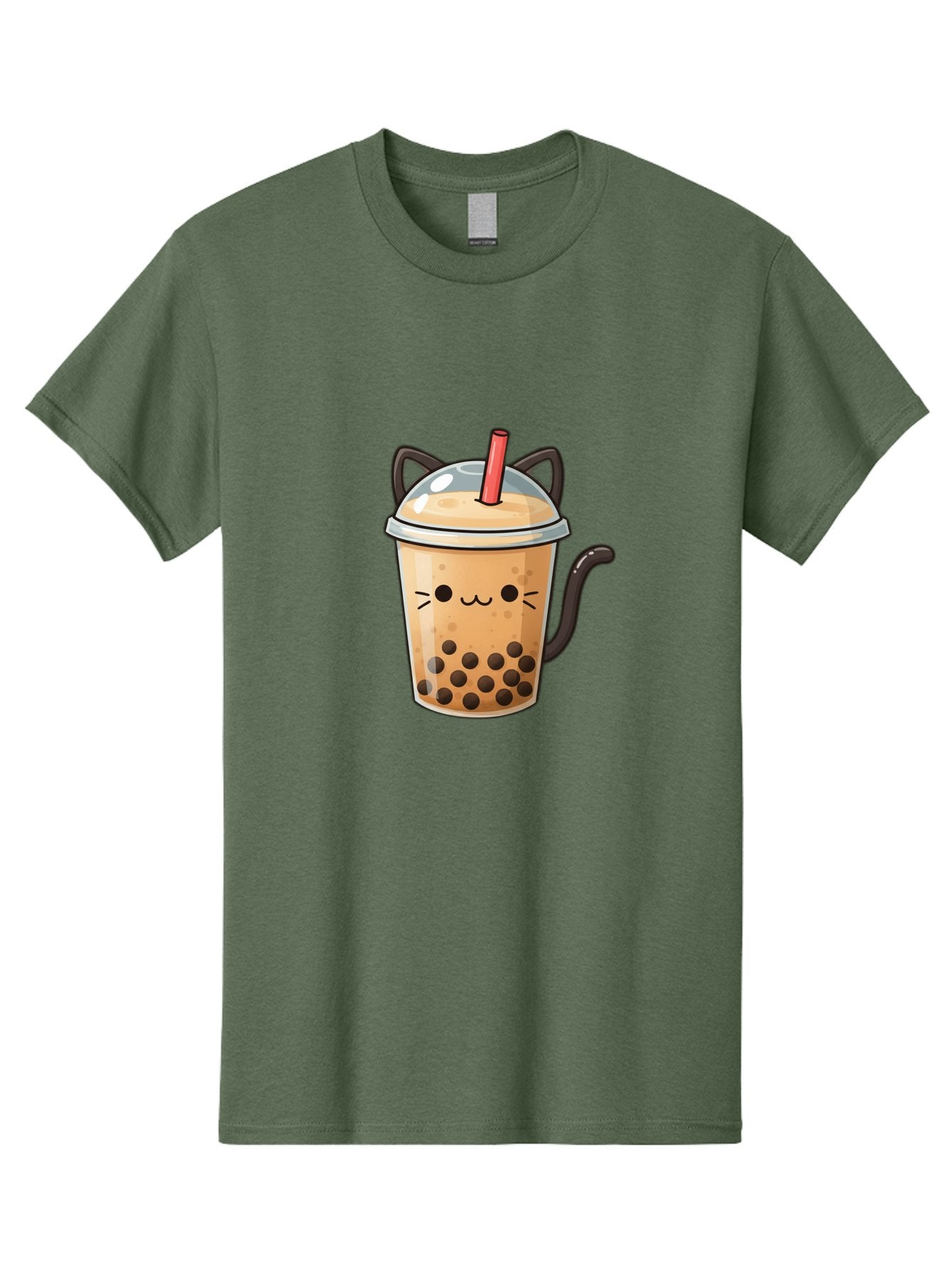 Cat-Bubble-Tea Men'S Graphic Tee, 100% Cotton, Comfortable Casual Summer Wear, Machine Washable, Boba Tea, Bubble Tea, Kawaii Cat, Cute Cat Face, Milk Tea, Tapioca Pearls, Adorable Design, Cartoon Style, Cat Ears, Straw, Bac798 14