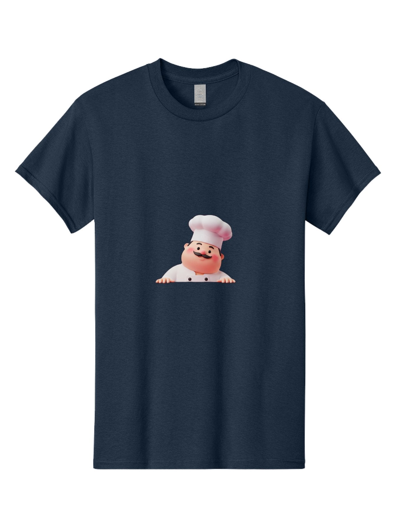 Chef-3 Men'S Graphic Tee, 100% Cotton, Comfortable Casual Summer Wear, Machine Washable, Cartoon Chef, 3D Character, White Uniform, Chef Hat, Mustache, Smiling Face, Restaurant Staff, Culinary Expert, Kitchen Staff Bac806 4