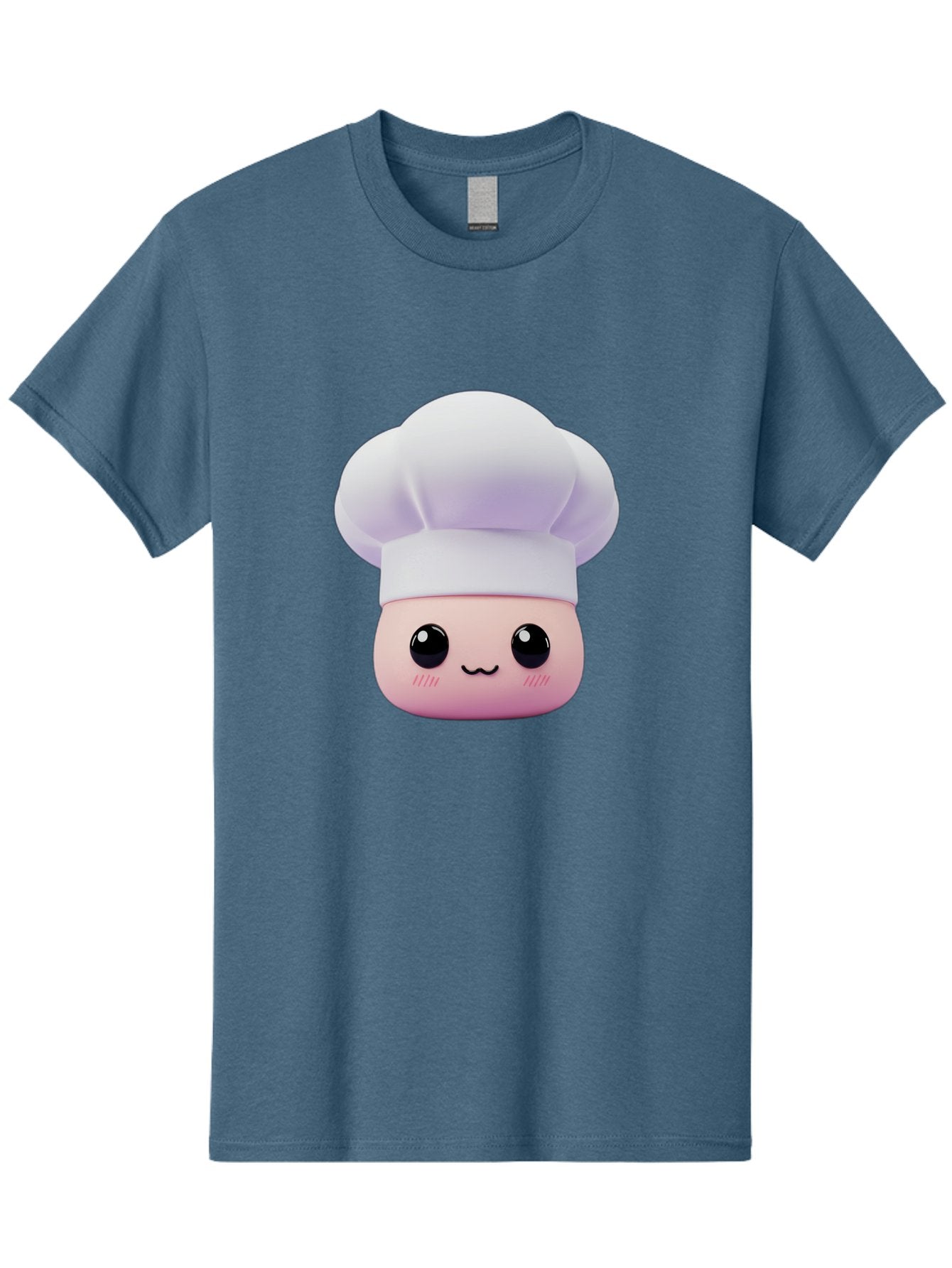 Chef-4 Men'S Graphic Tee, 100% Cotton, Comfortable Casual Summer Wear, Machine Washable, Cartoon Chef Character, Chef Hat, Cute Face, Cooking Theme, Kawaii Style, Chef Illustration, Culinary Art, Chef Mascot Bac807