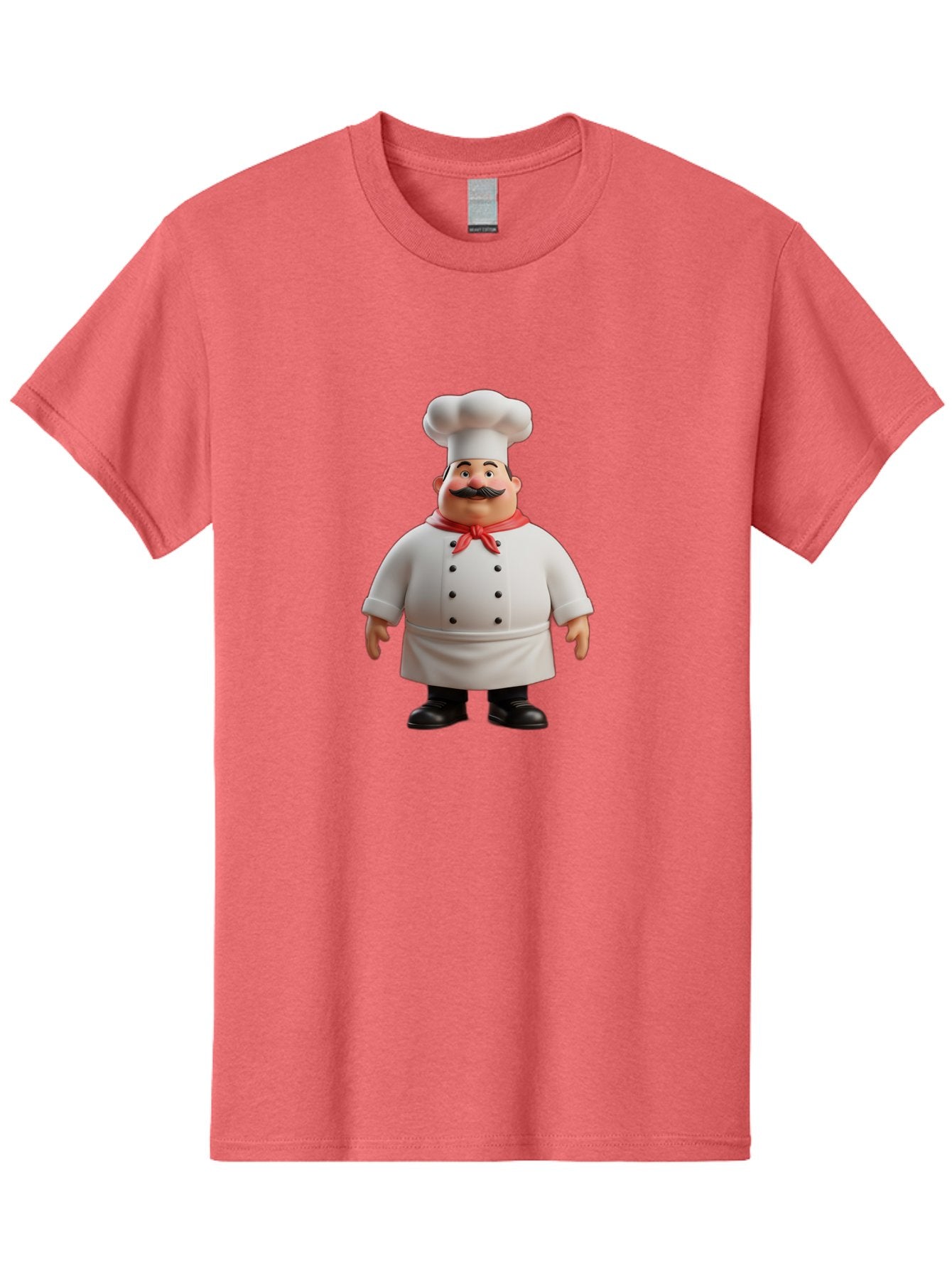 Chef-Character-1 Men'S Graphic Tee, 100% Cotton, Comfortable Casual Summer Wear, Machine Washable, 3D Cartoon Chef, Chef Character, Chef Illustration, Culinary Expert, Kitchen Staff, Cooking Professional, Chef Attire, White Coat, Bac810 13