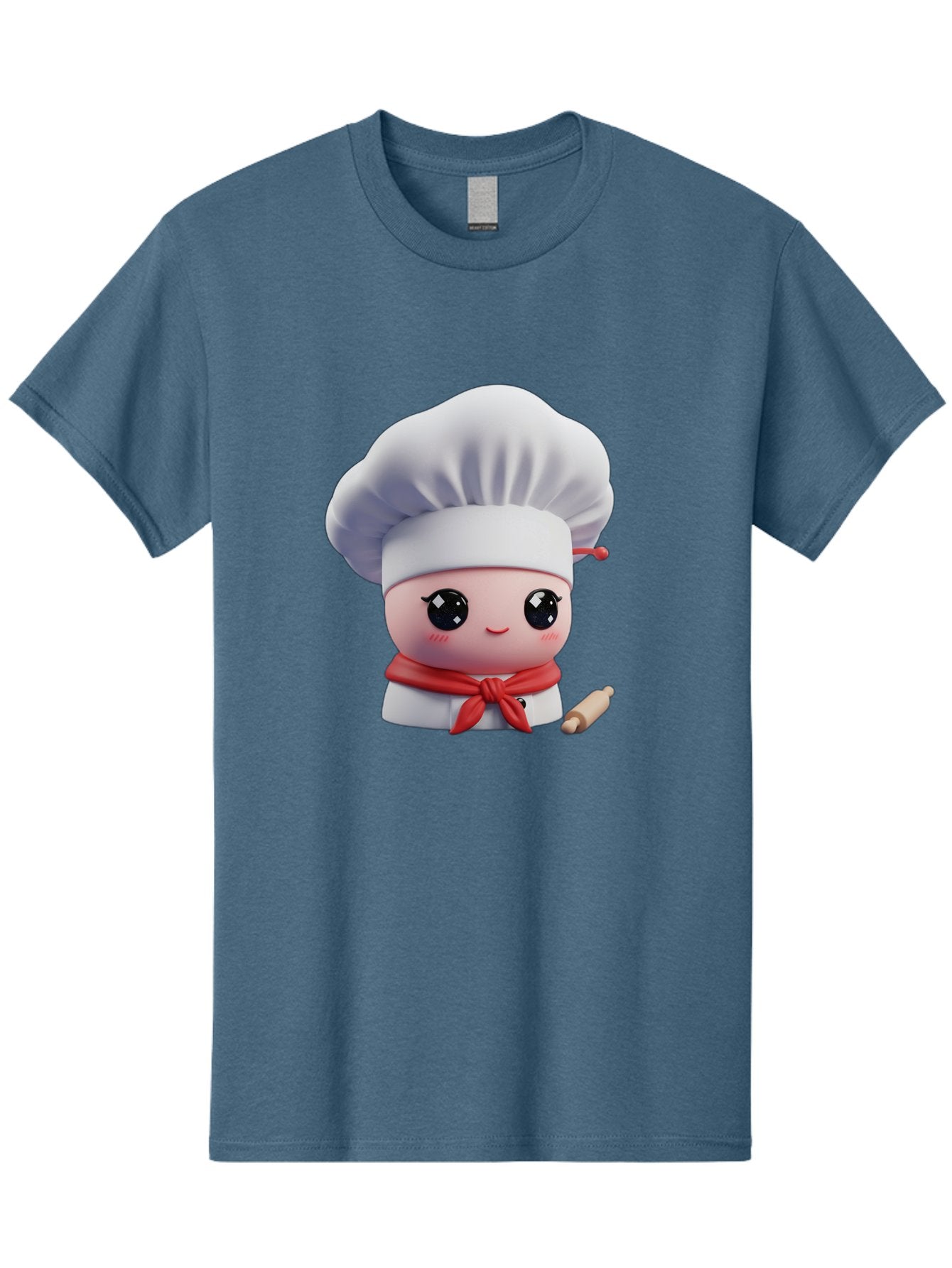 Chef-Character-4 Men'S Graphic Tee, 100% Cotton, Comfortable Casual Summer Wear, Machine Washable, Cartoon Chef Character, Cute Chef Illustration, Chef Hat, Red Scarf, White Uniform, Cooking Utensils, Kitchen Theme, Adorable Chef, Pastry Chef, Bac813 9