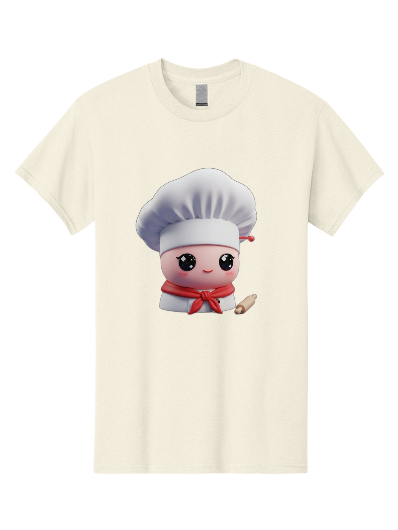 Chef-Character-4 Men'S Graphic Tee, 100% Cotton, Comfortable Casual Summer Wear, Machine Washable, Cartoon Chef Character, Cute Chef Illustration, Chef Hat, Red Scarf, White Uniform, Cooking Utensils, Kitchen Theme, Adorable Chef, Pastry Chef, Bac813 11