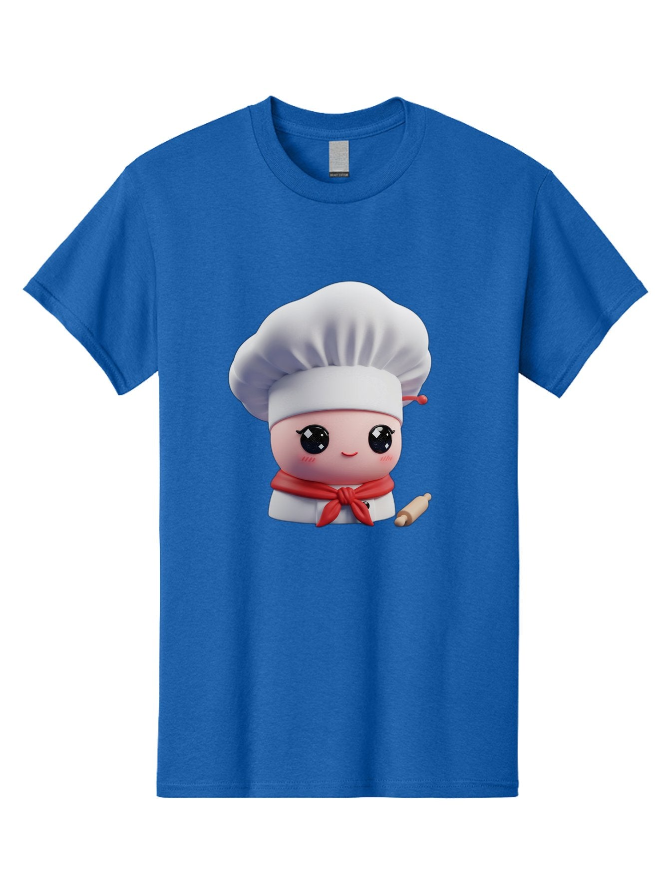 Chef-Character-4 Men'S Graphic Tee, 100% Cotton, Comfortable Casual Summer Wear, Machine Washable, Cartoon Chef Character, Cute Chef Illustration, Chef Hat, Red Scarf, White Uniform, Cooking Utensils, Kitchen Theme, Adorable Chef, Pastry Chef, Bac813 12