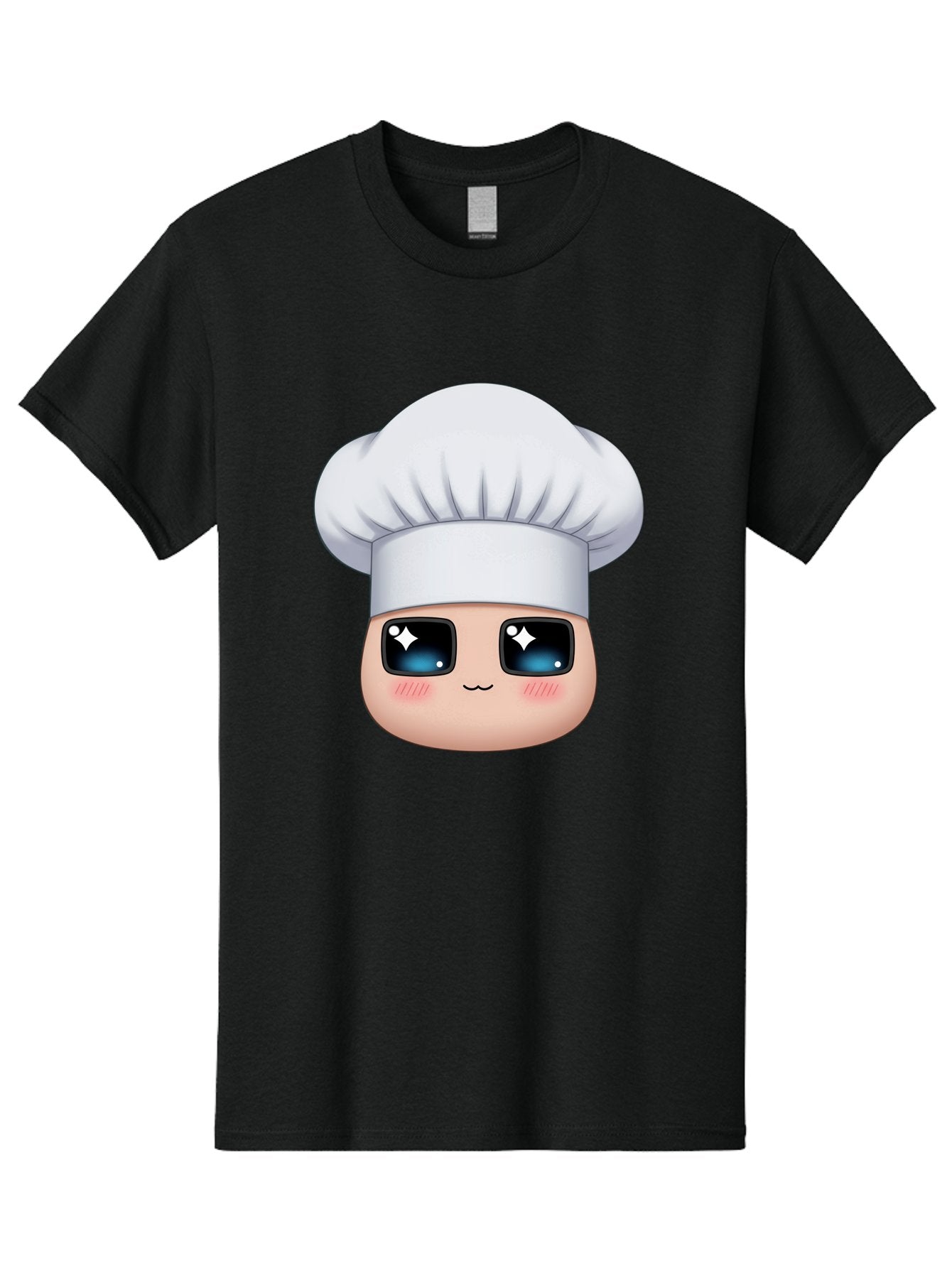 Chef-Emoji-1 Men'S Graphic Tee, 100% Cotton, Comfortable Casual Summer Wear, Machine Washable, Cartoon Chef, Cooking Emoji, Chef Hat, Cute Face, Sparkle Eyes, Rosy Cheeks, Kawaii Style, Culinary Art, Foodie, Cooking Enthusiast Bac816 7