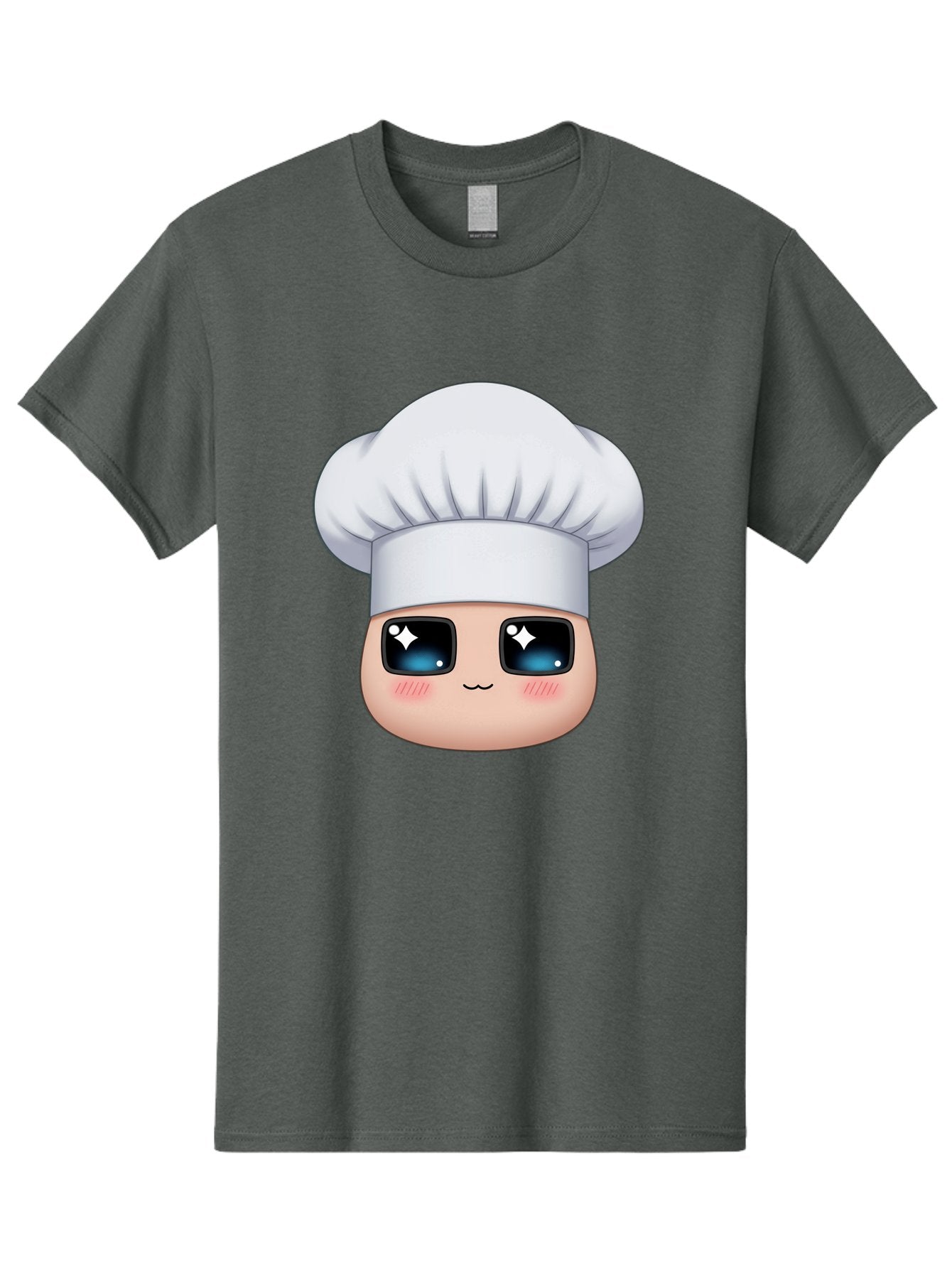 Chef-Emoji-1 Men'S Graphic Tee, 100% Cotton, Comfortable Casual Summer Wear, Machine Washable, Cartoon Chef, Cooking Emoji, Chef Hat, Cute Face, Sparkle Eyes, Rosy Cheeks, Kawaii Style, Culinary Art, Foodie, Cooking Enthusiast Bac816 13