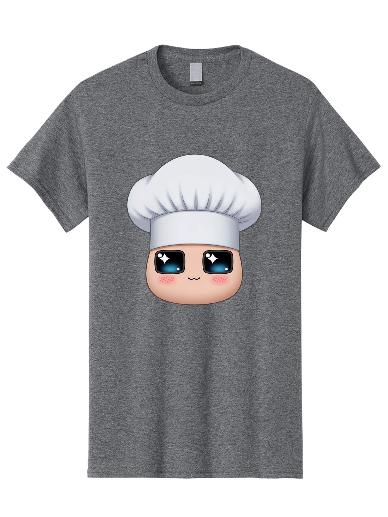 Chef-Emoji-1 Men'S Graphic Tee, 100% Cotton, Comfortable Casual Summer Wear, Machine Washable, Cartoon Chef, Cooking Emoji, Chef Hat, Cute Face, Sparkle Eyes, Rosy Cheeks, Kawaii Style, Culinary Art, Foodie, Cooking Enthusiast Bac816 12