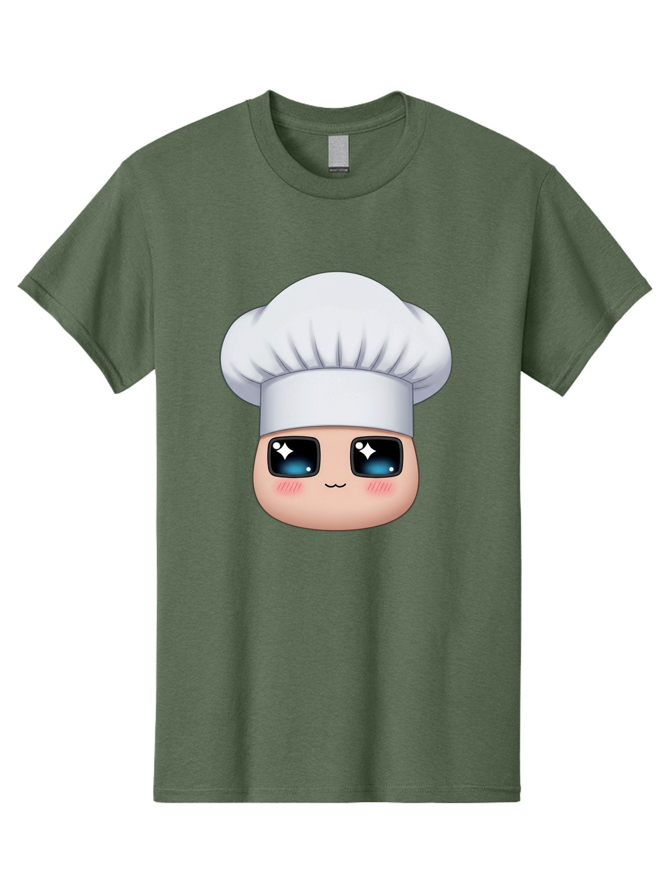 Chef-Emoji-1 Men'S Graphic Tee, 100% Cotton, Comfortable Casual Summer Wear, Machine Washable, Cartoon Chef, Cooking Emoji, Chef Hat, Cute Face, Sparkle Eyes, Rosy Cheeks, Kawaii Style, Culinary Art, Foodie, Cooking Enthusiast Bac816 11