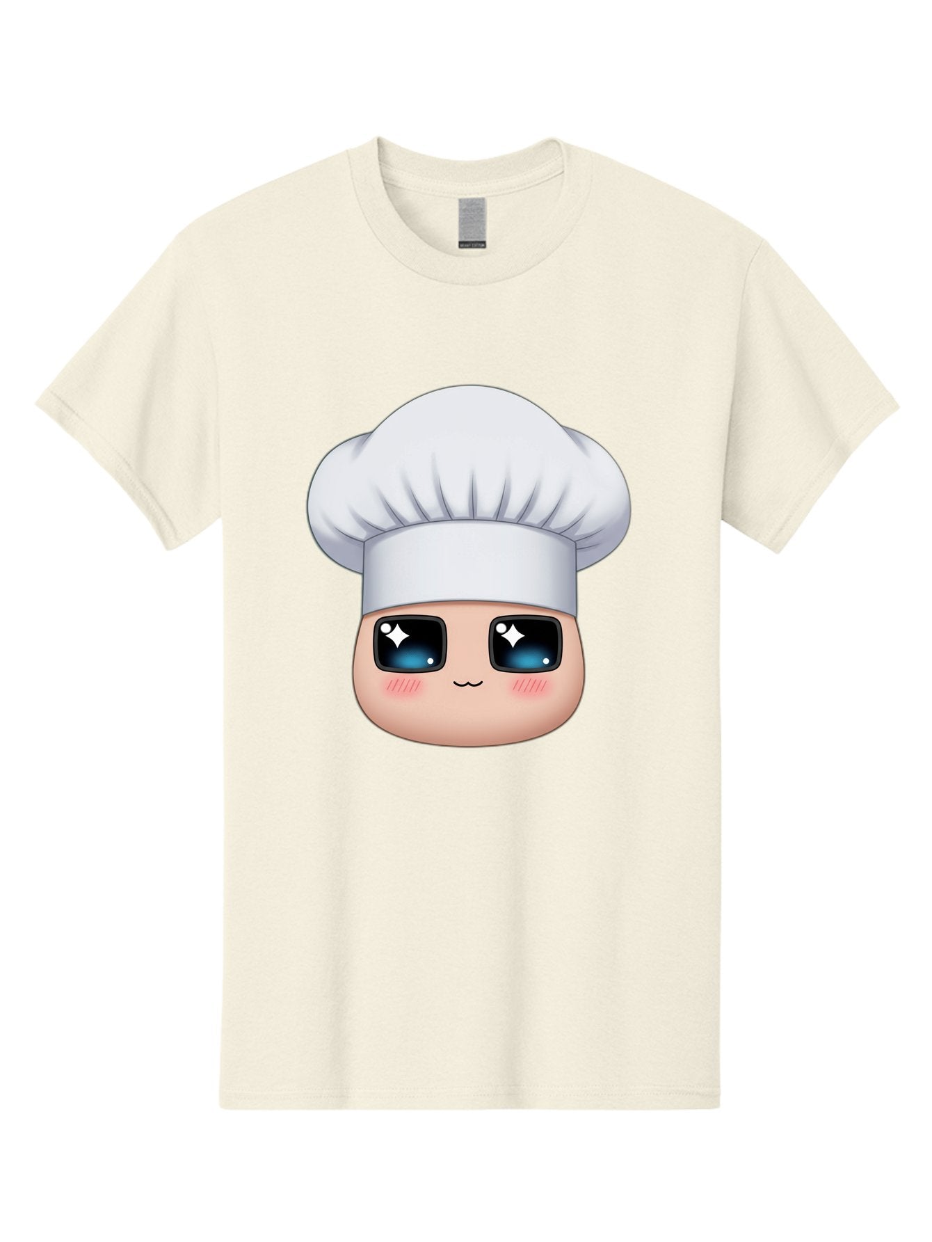 Chef-Emoji-1 Men'S Graphic Tee, 100% Cotton, Comfortable Casual Summer Wear, Machine Washable, Cartoon Chef, Cooking Emoji, Chef Hat, Cute Face, Sparkle Eyes, Rosy Cheeks, Kawaii Style, Culinary Art, Foodie, Cooking Enthusiast Bac816 14