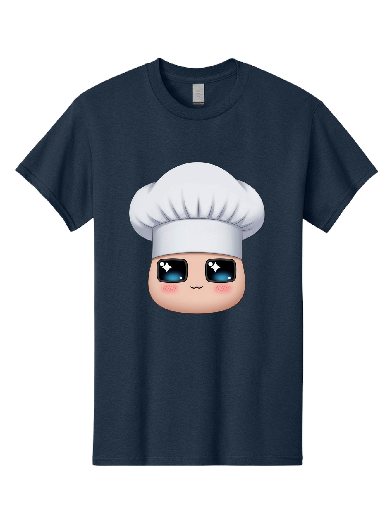 Chef-Emoji-1 Men'S Graphic Tee, 100% Cotton, Comfortable Casual Summer Wear, Machine Washable, Cartoon Chef, Cooking Emoji, Chef Hat, Cute Face, Sparkle Eyes, Rosy Cheeks, Kawaii Style, Culinary Art, Foodie, Cooking Enthusiast Bac816 5