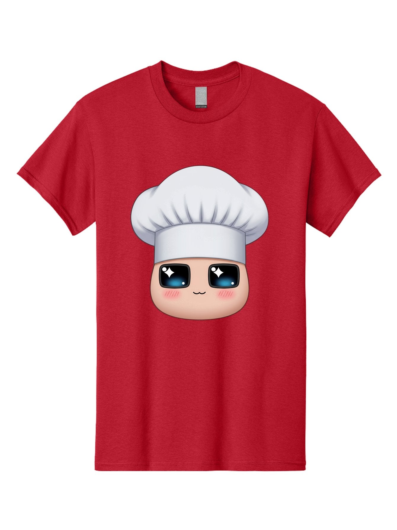 Chef-Emoji-1 Men'S Graphic Tee, 100% Cotton, Comfortable Casual Summer Wear, Machine Washable, Cartoon Chef, Cooking Emoji, Chef Hat, Cute Face, Sparkle Eyes, Rosy Cheeks, Kawaii Style, Culinary Art, Foodie, Cooking Enthusiast Bac816 6
